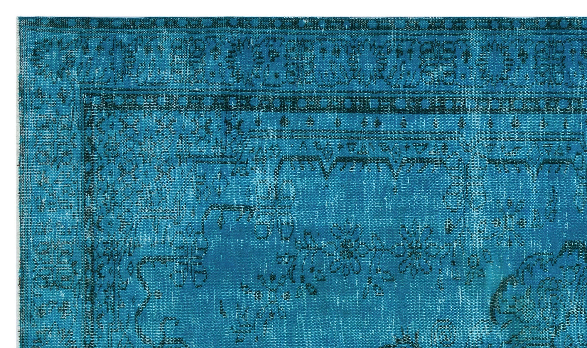 Atina Turquoise Vintage Wool Handmade Area Rug 5'7" x 8'7"
