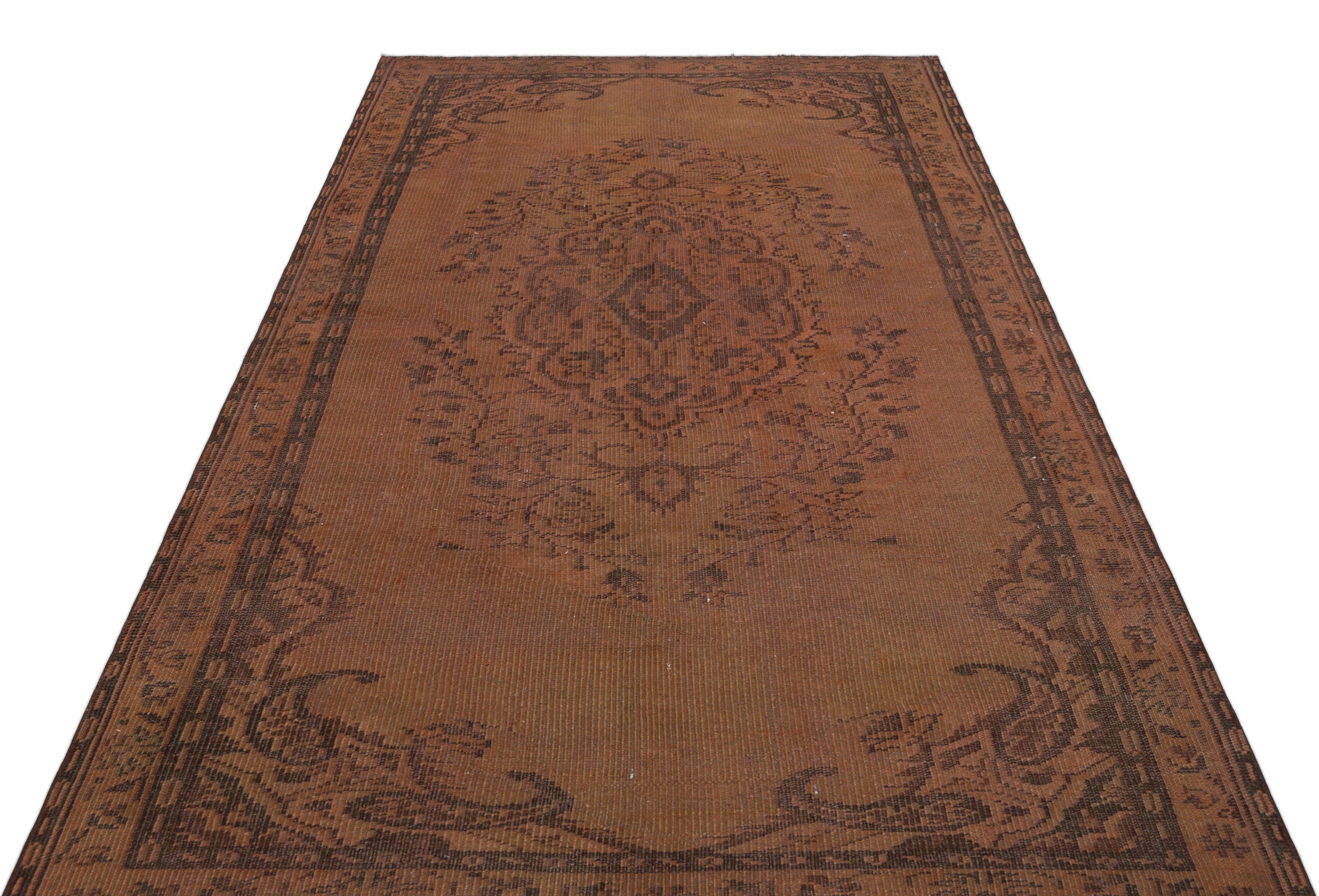 Atina Brown Classic Wool Handmade Area Rug 5'1" x 8'9"