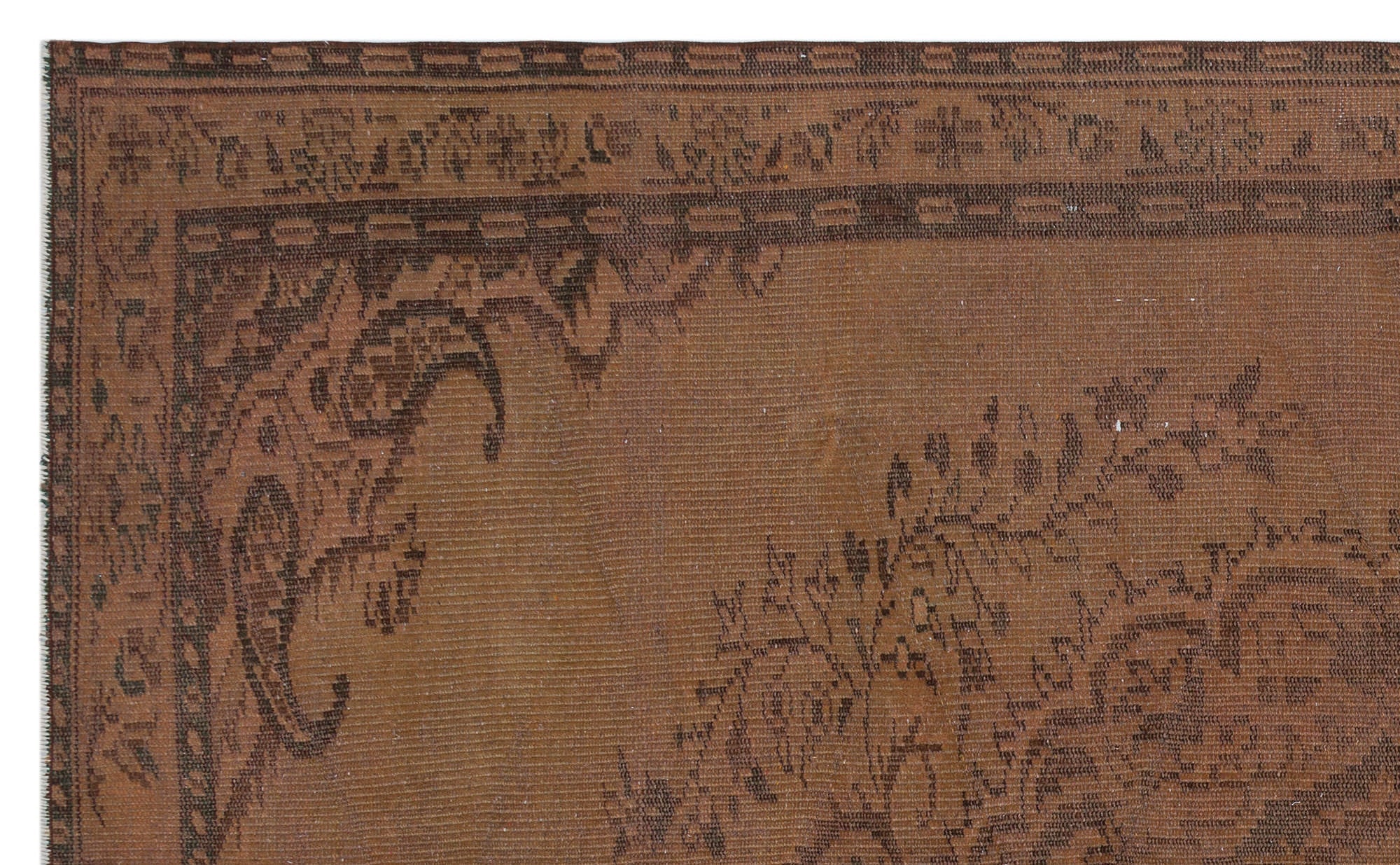 Atina Brown Classic Wool Handmade Area Rug 5'1" x 8'9"