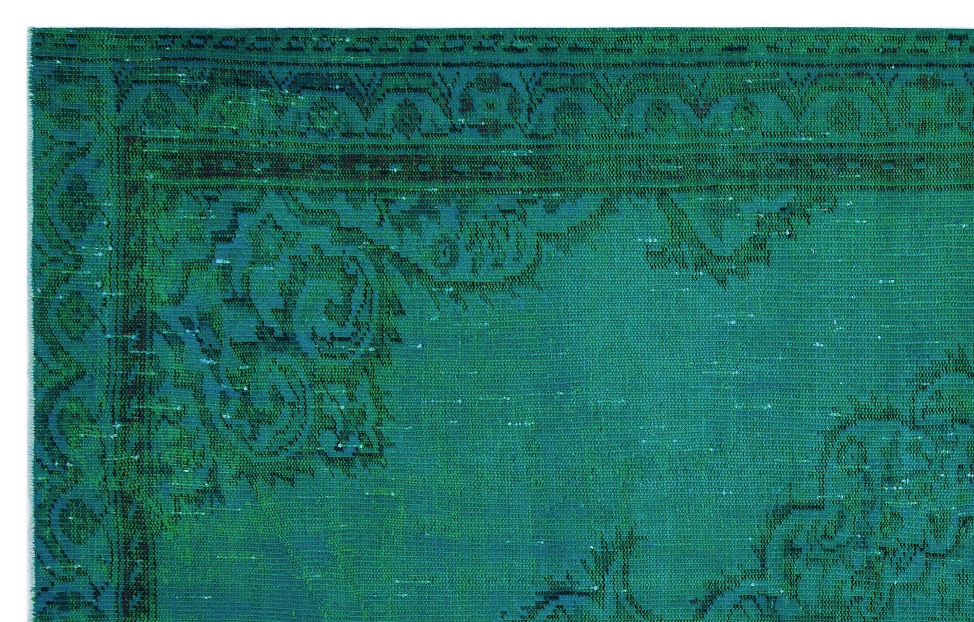Atina Turquoise Vintage Wool Handmade Area Rug 5'6" x 8'10"