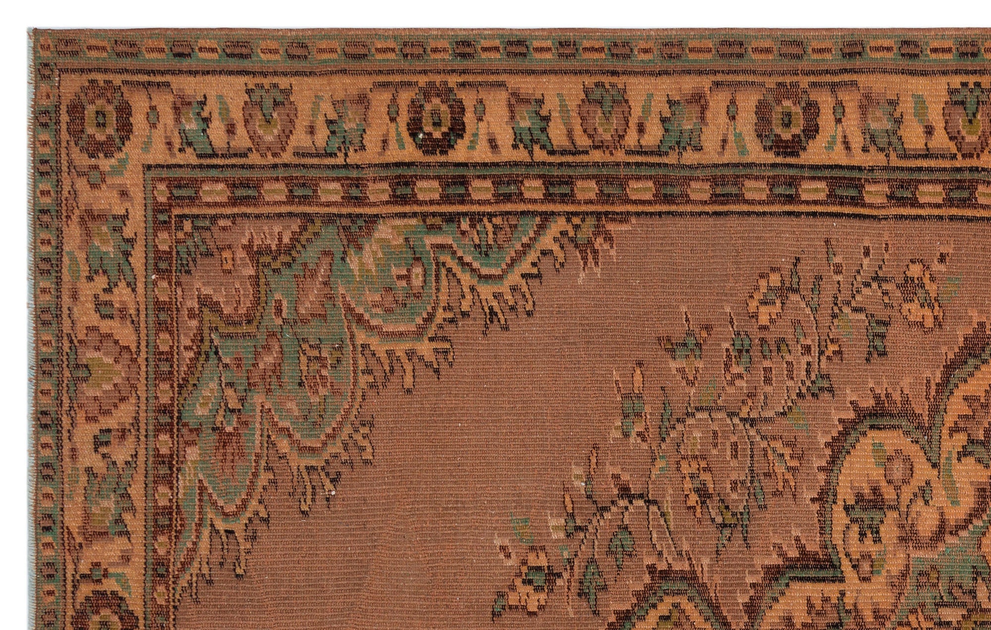 Atina Orange Vintage Wool Handmade Area Rug 5'8" x 9'0"