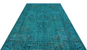 Atina Turquoise Vintage Wool Handmade Area Rug 6'1" x 8'11"