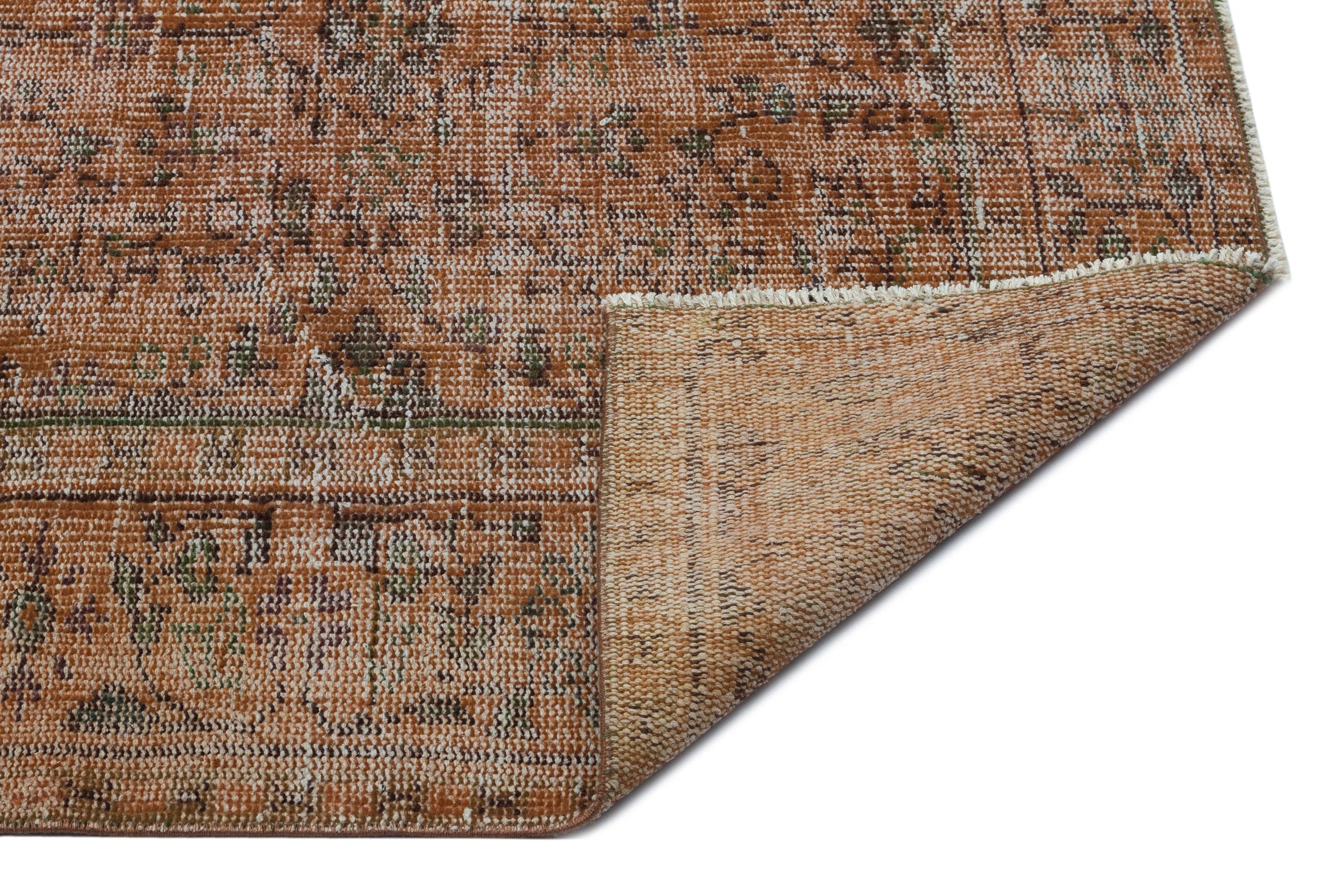Atina Brown Vintage Wool Handmade Area Rug 6'8" x 9'11"