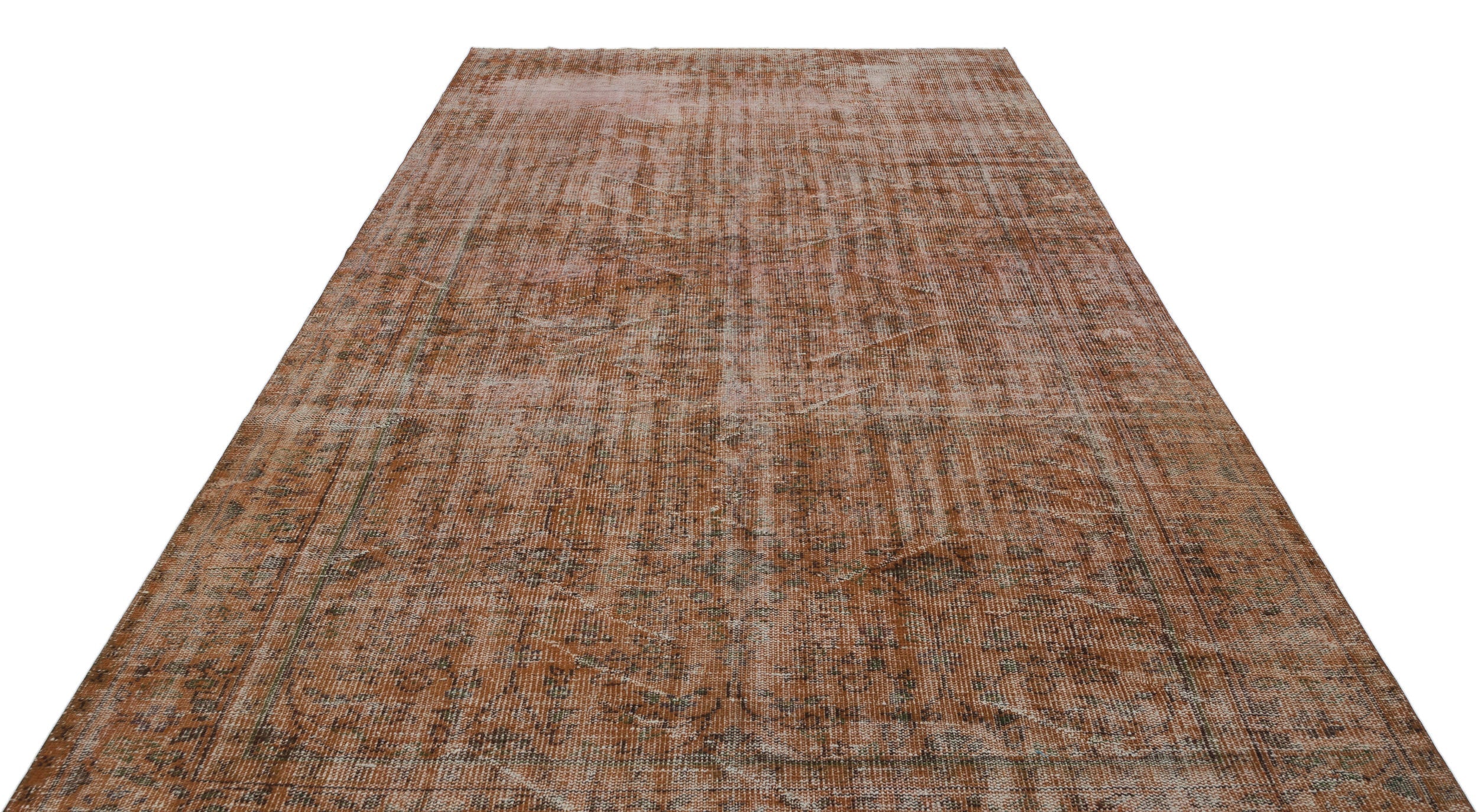 Atina Brown Vintage Wool Handmade Area Rug 6'8" x 9'11"