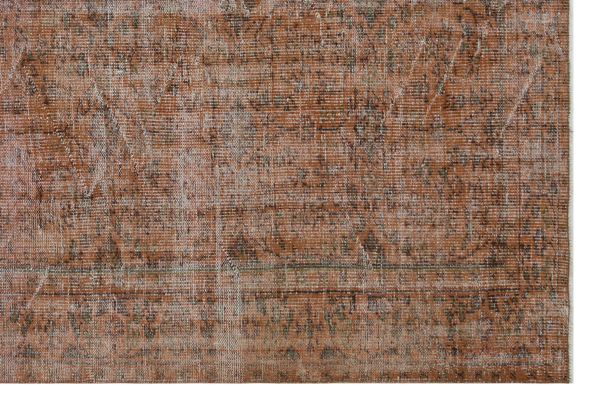 Atina Brown Vintage Wool Handmade Area Rug 6'8" x 9'11"