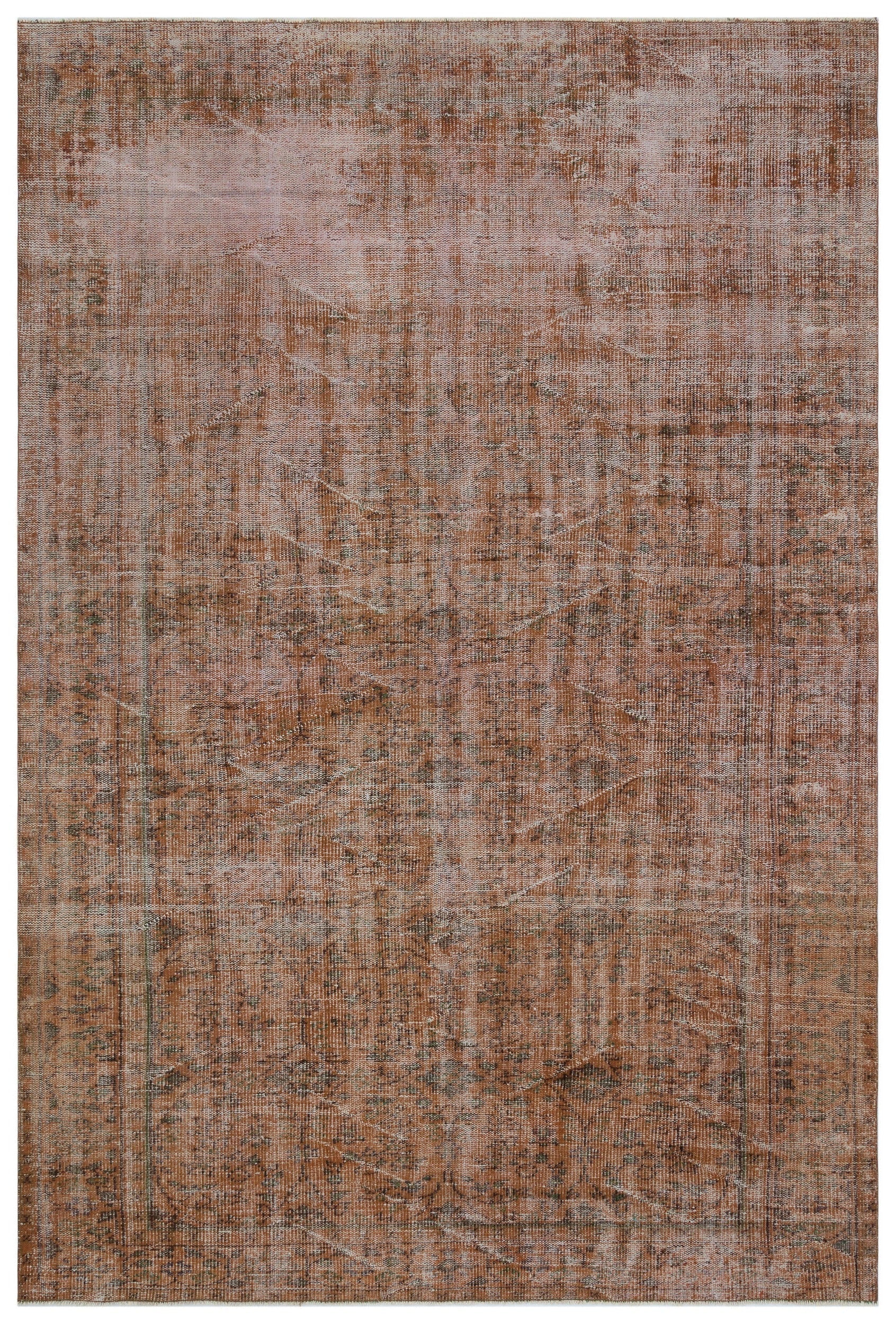 Atina Brown Vintage Wool Handmade Area Rug 6'8" x 9'11"