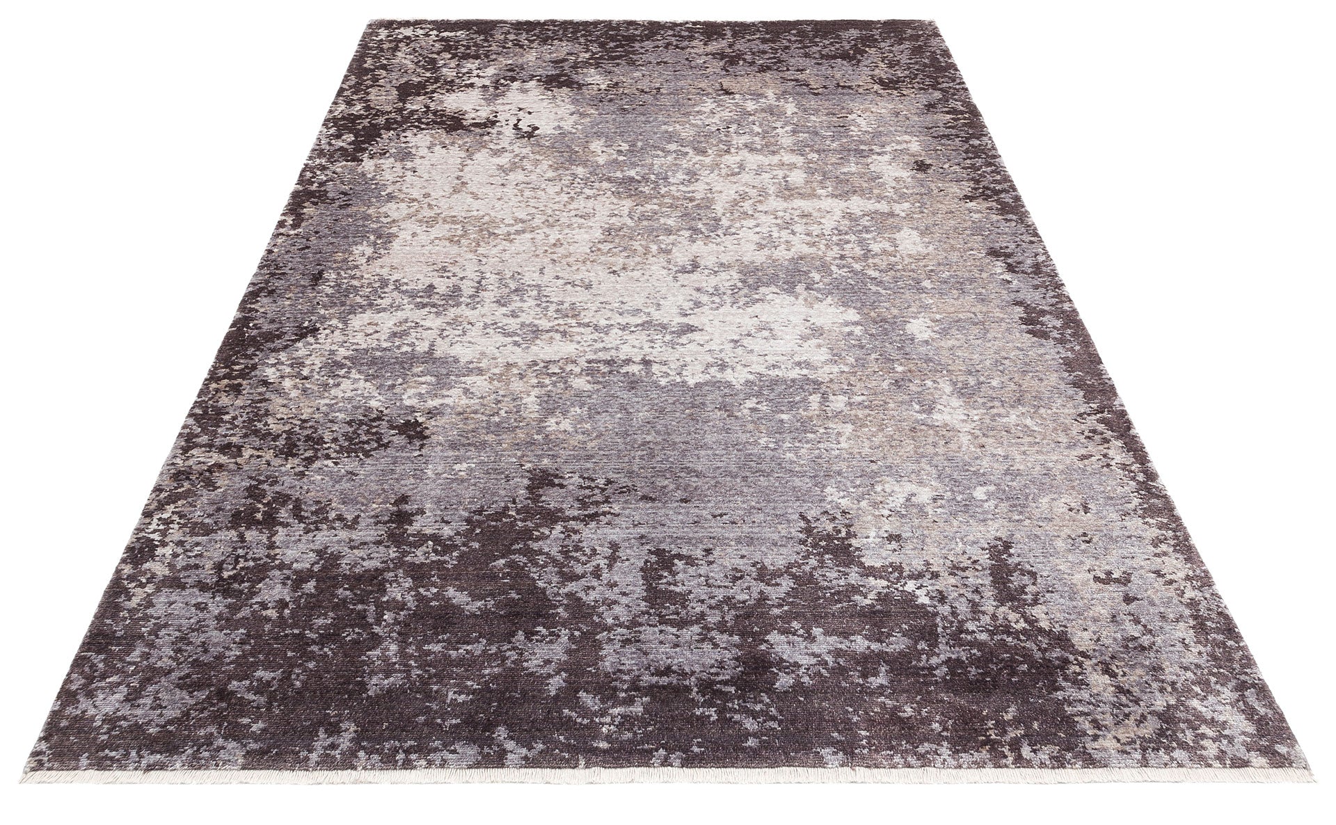 Modern Viscose Rug - Handmade Grey Area Rug with Soft Texture & Easy Clean