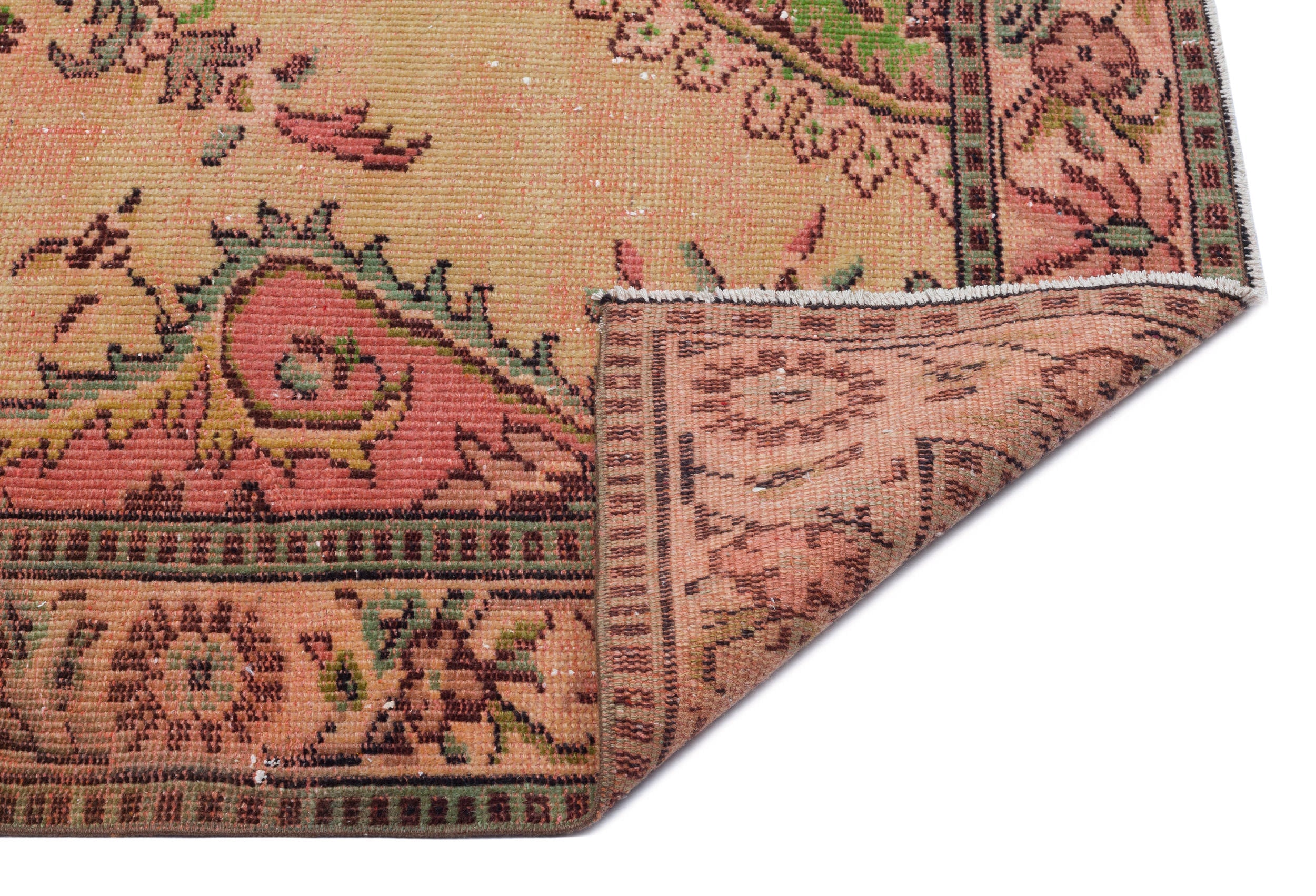 Atina Cream Vintage Wool Handmade Area Rug 5'11" x 9'7"