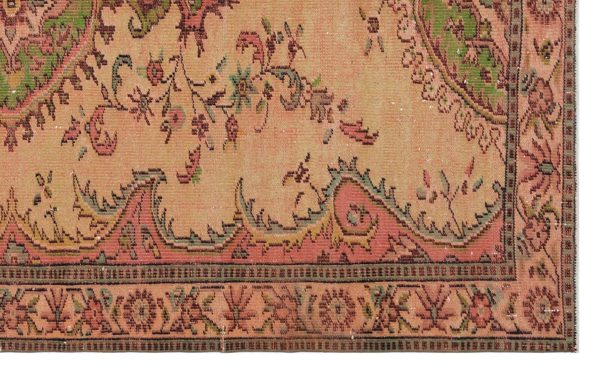 Atina Cream Vintage Wool Handmade Area Rug 5'11" x 9'7"