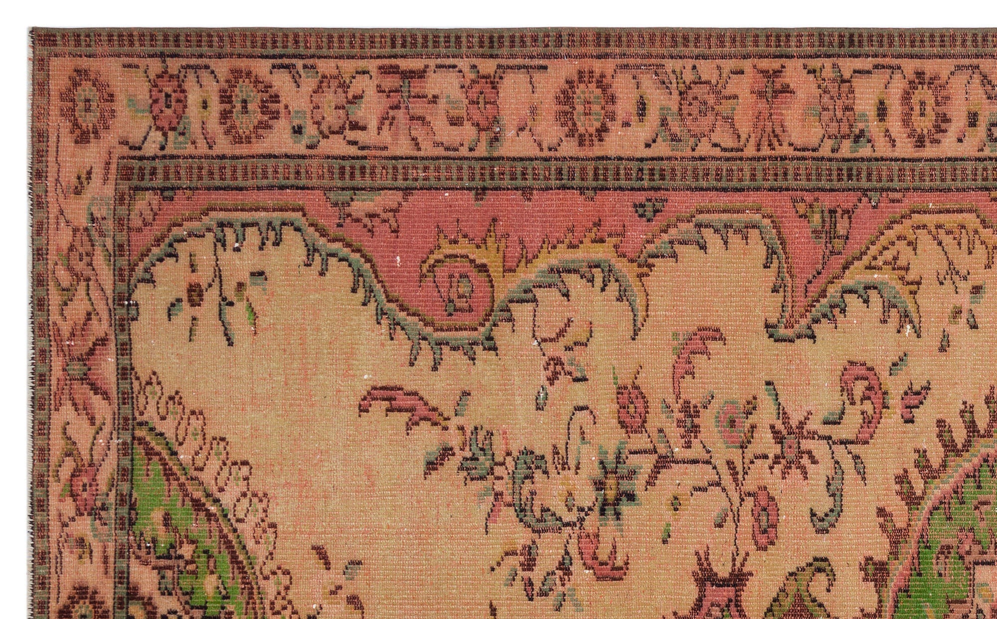 Atina Cream Vintage Wool Handmade Area Rug 5'11" x 9'7"