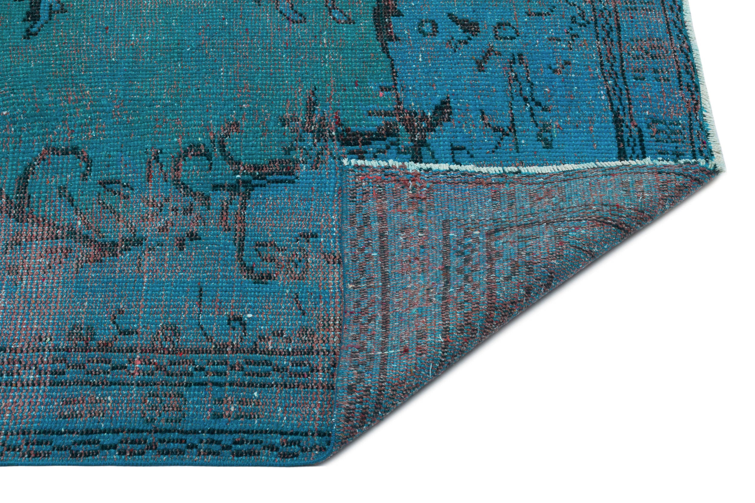 Atina Turquoise Vintage Wool Handmade Area Rug 5'2" x 8'2"
