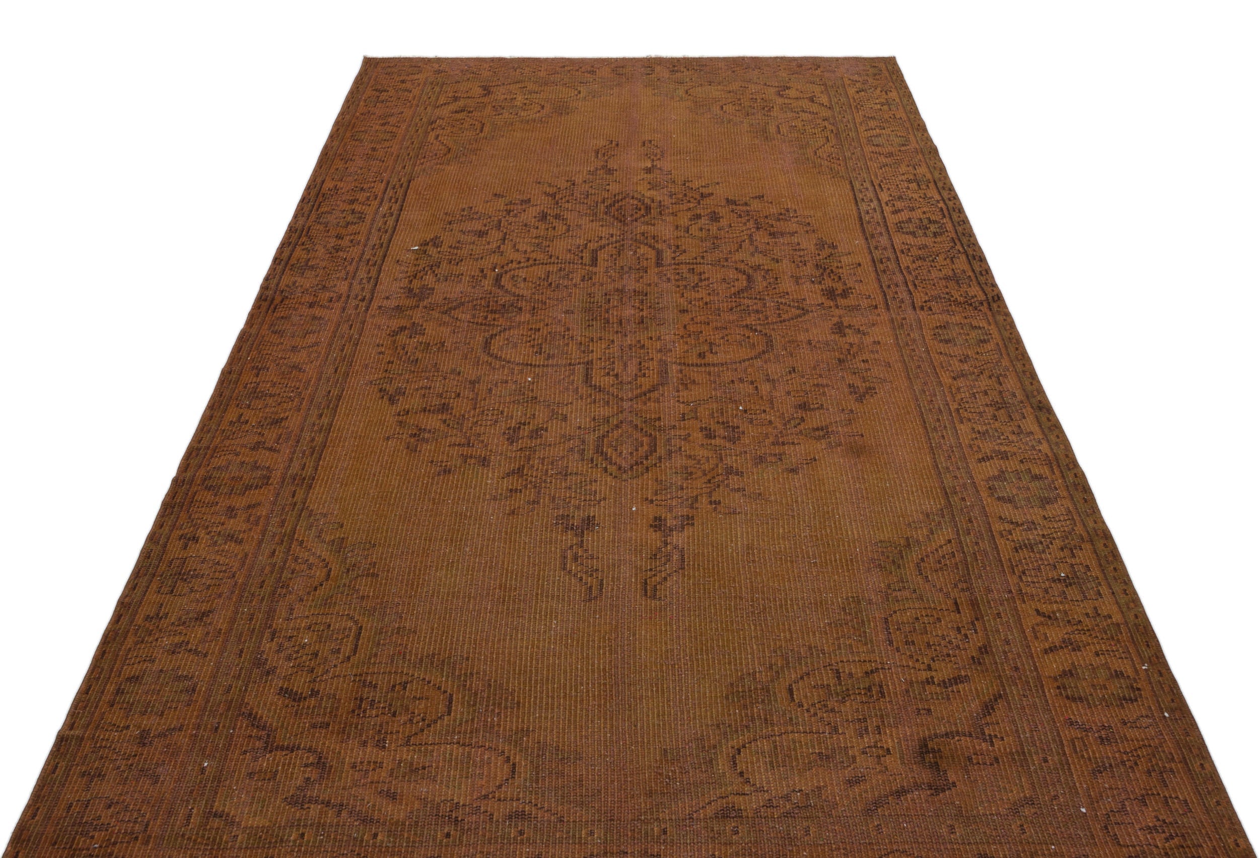 Atina Brown Vintage Wool Handmade Area Rug 5'1" x 8'4"