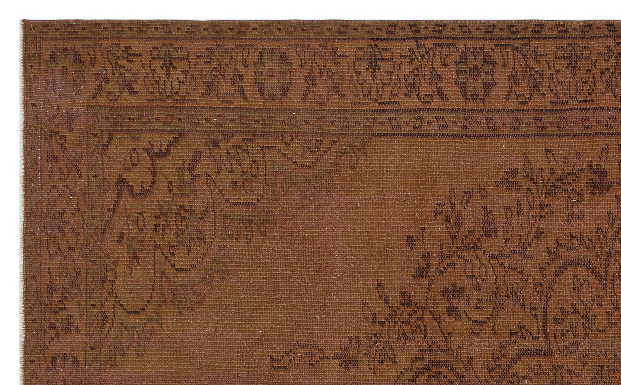Atina Brown Vintage Wool Handmade Area Rug 5'1" x 8'4"