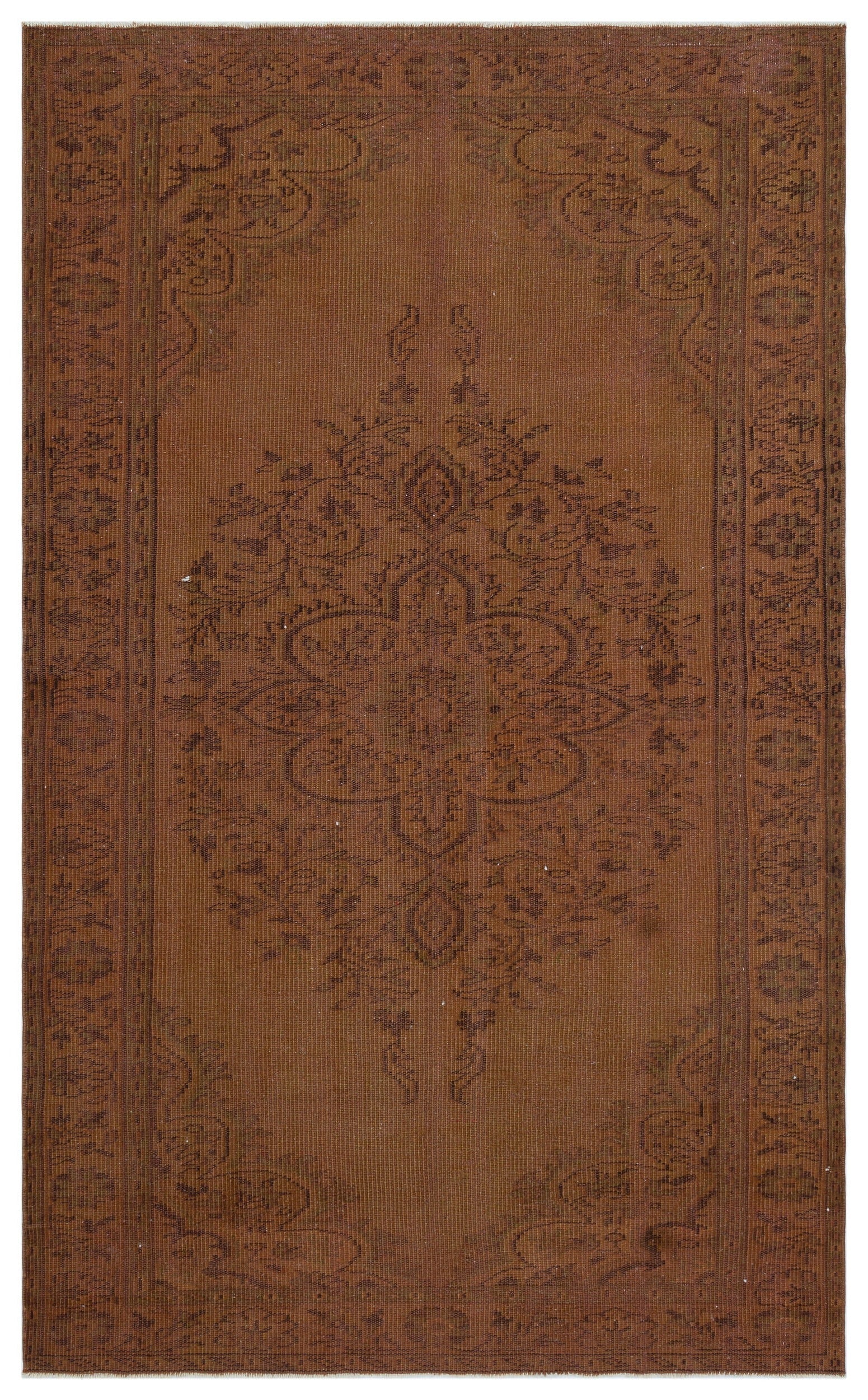 Atina Brown Vintage Wool Handmade Area Rug 5'1" x 8'4"