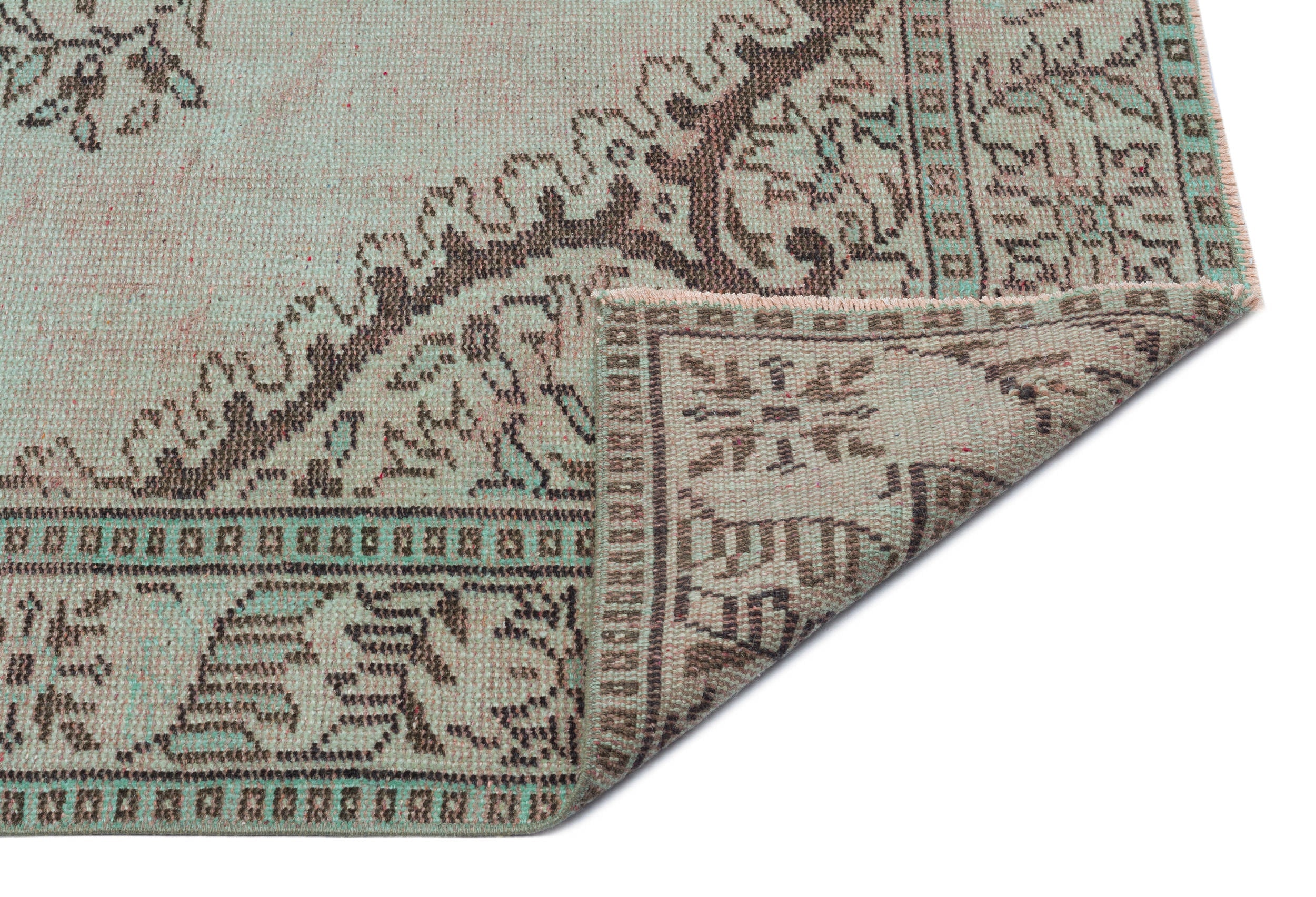 Atina Beige Vintage Wool Handmade Area Rug 5'7" x 9'0"