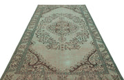 Atina Beige Vintage Wool Handmade Area Rug 5'7" x 9'0"