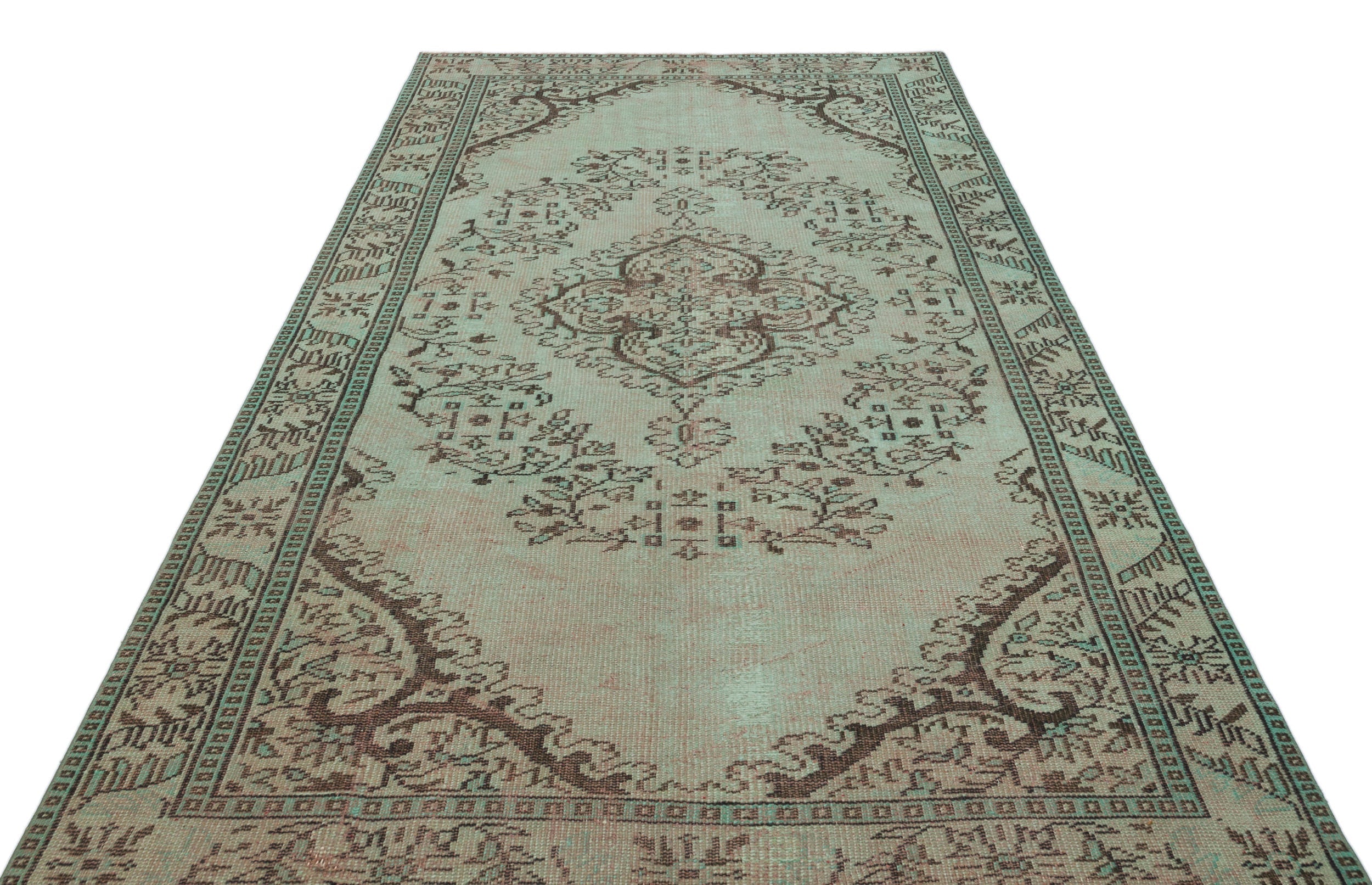 Atina Beige Vintage Wool Handmade Area Rug 5'7" x 9'0"