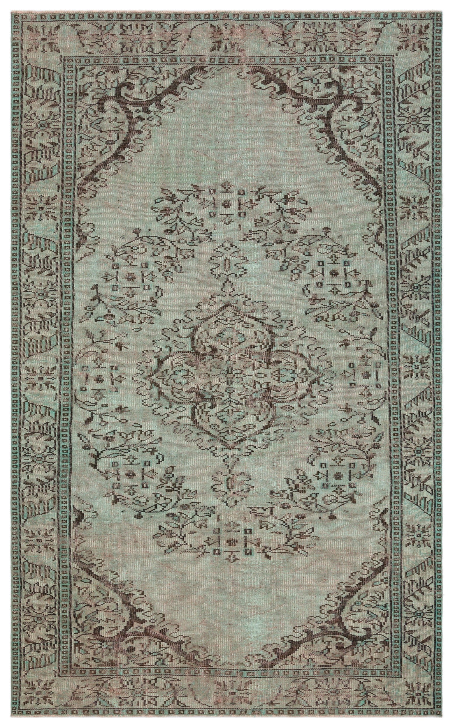 Atina Beige Vintage Wool Handmade Area Rug 5'7" x 9'0"