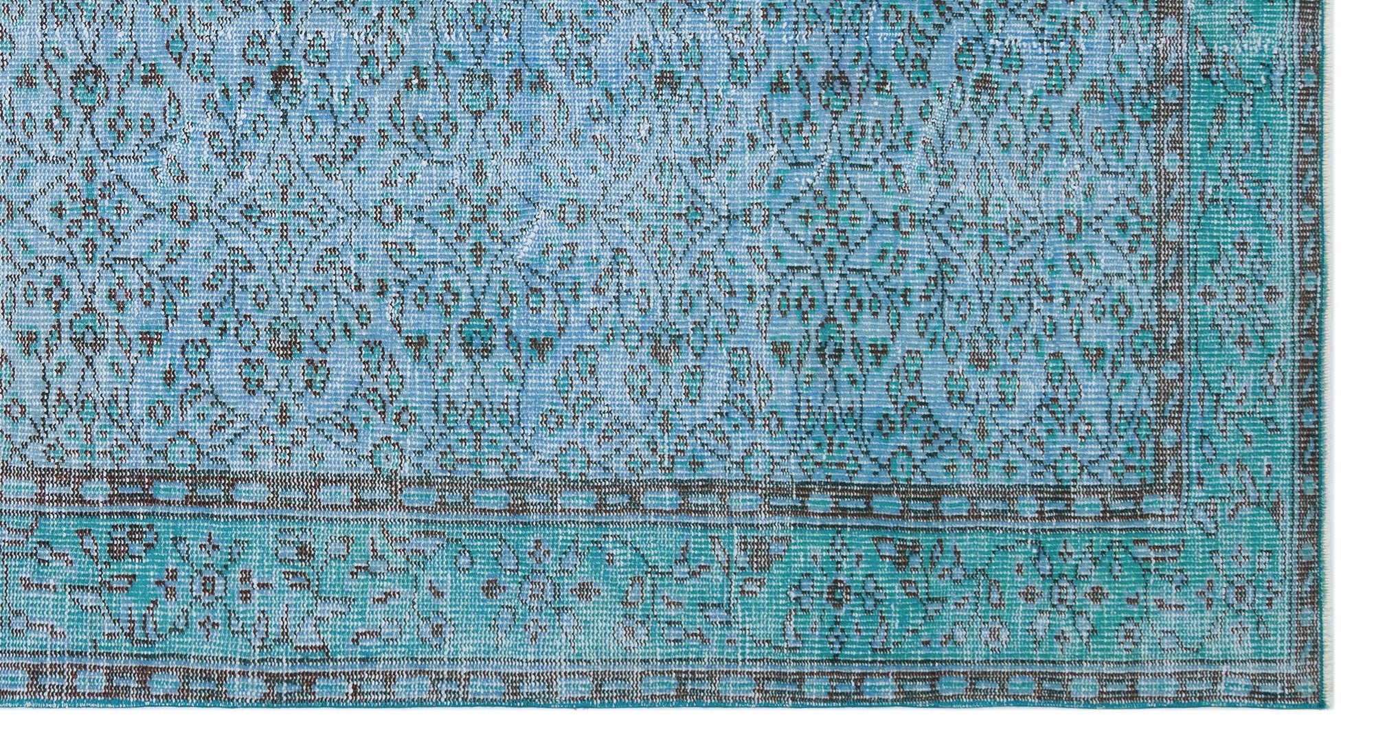 Atina Blue Vintage Wool Handmade Area Rug 4'9" x 8'8"