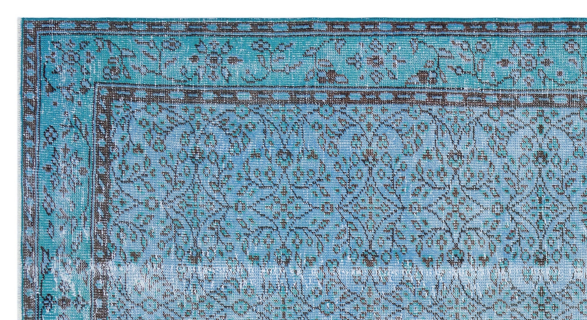 Atina Blue Vintage Wool Handmade Area Rug 4'9" x 8'8"