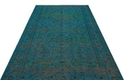 Atina Turquoise Vintage Wool Handmade Area Rug 5'6" x 8'7"