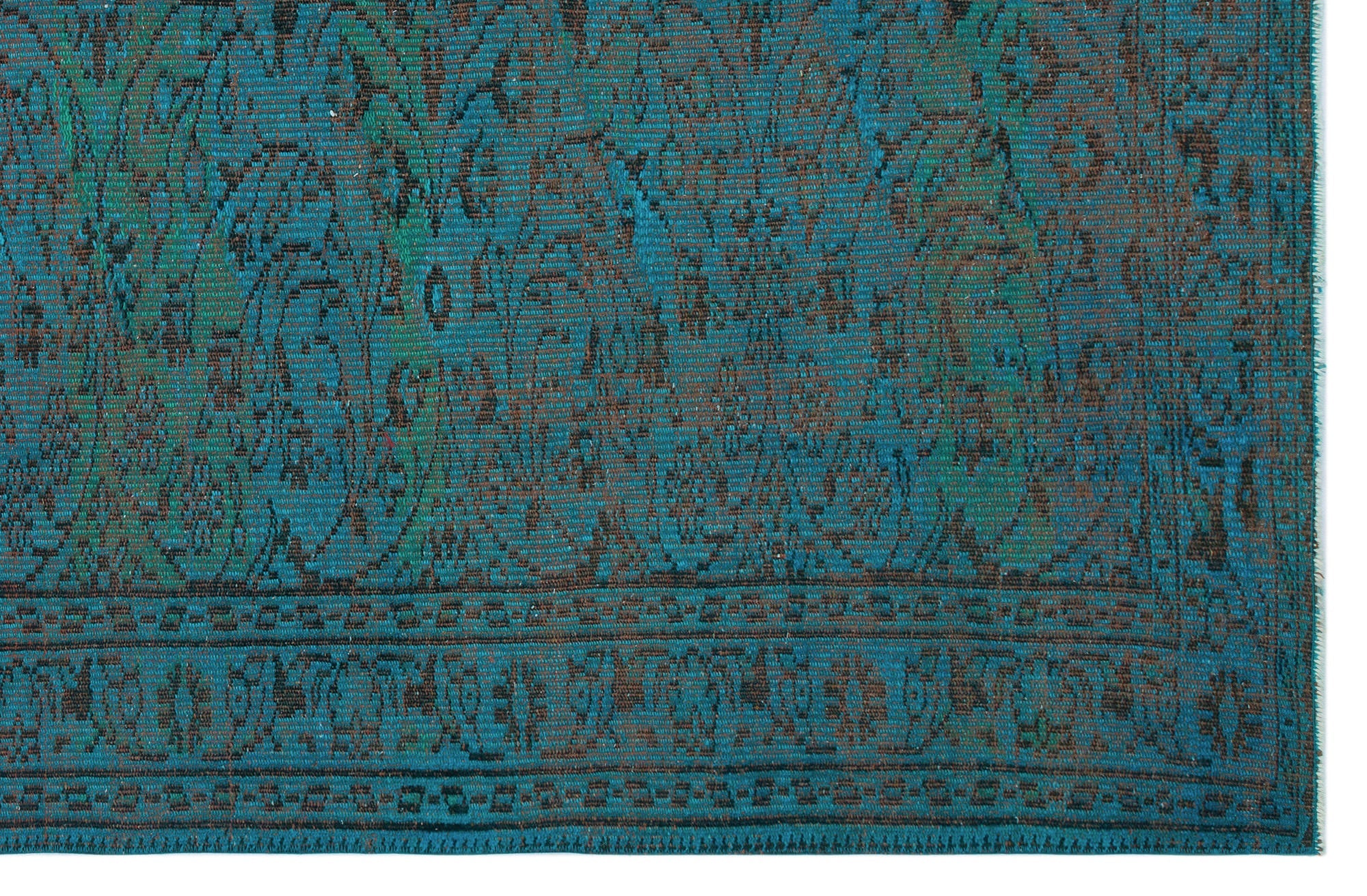 Atina Turquoise Vintage Wool Handmade Area Rug 5'6" x 8'7"