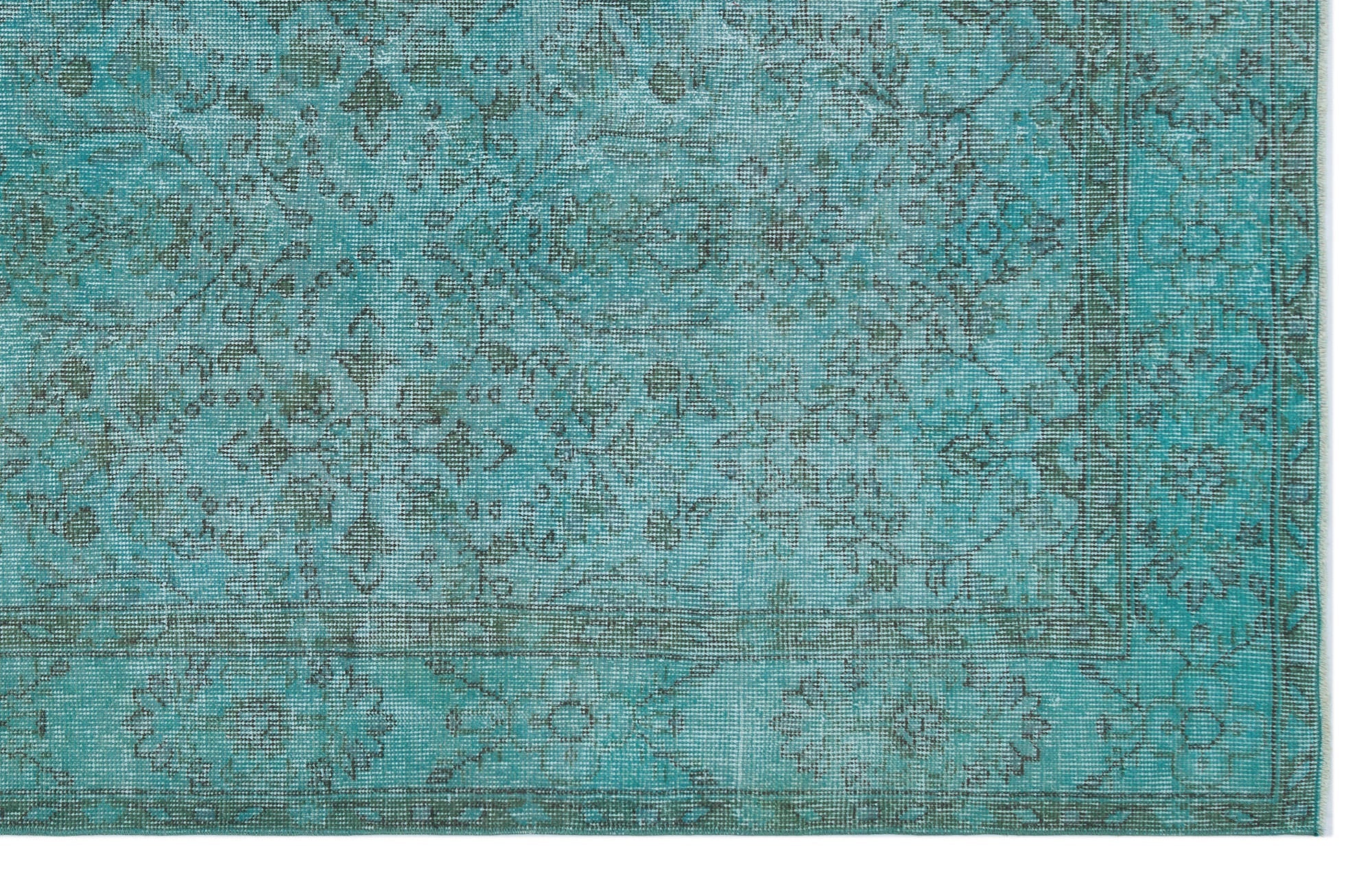 Atina Turquoise Vintage Wool Handmade Area Rug 5'8" x 9'0"