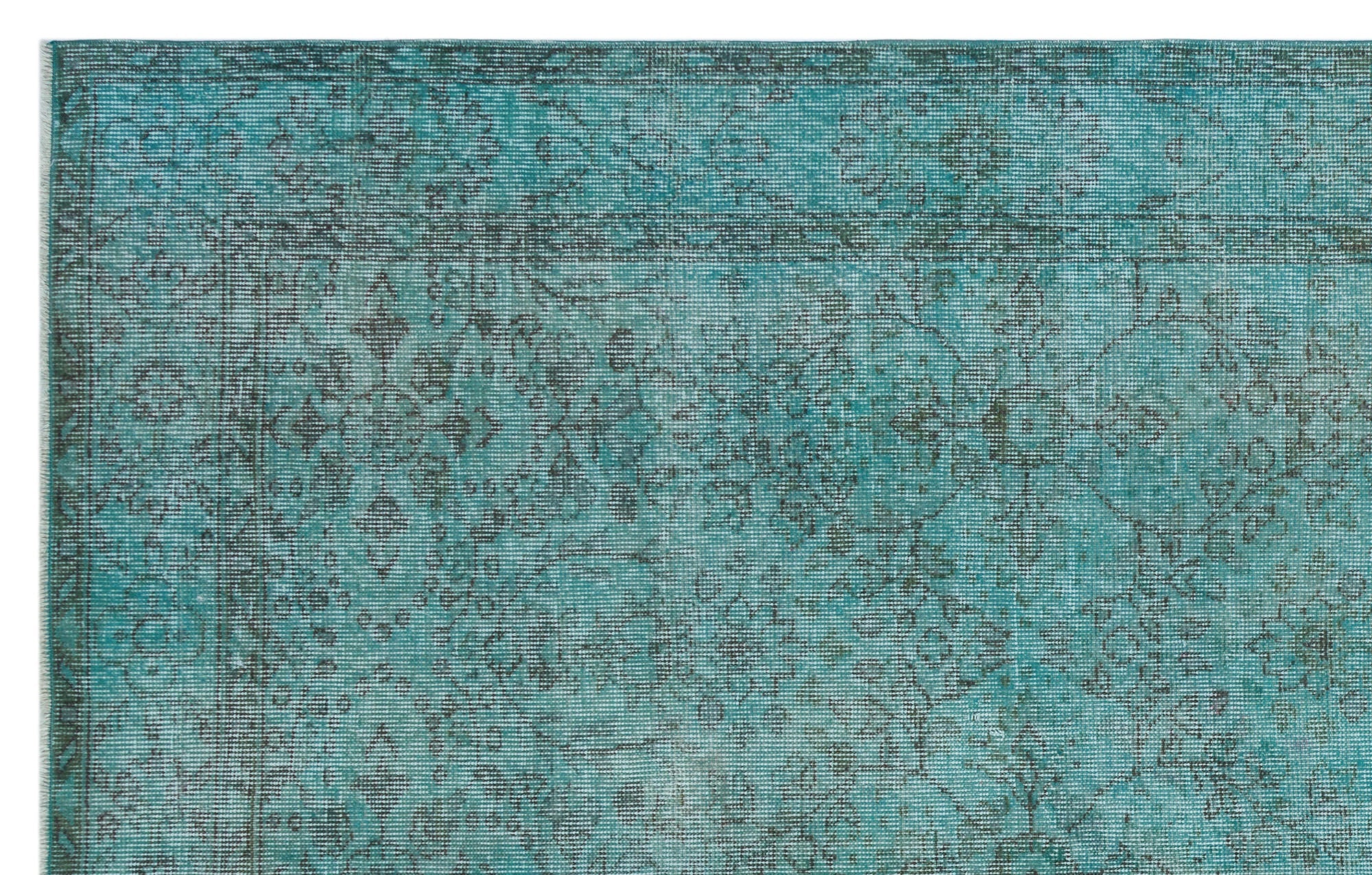 Atina Turquoise Vintage Wool Handmade Area Rug 5'8" x 9'0"