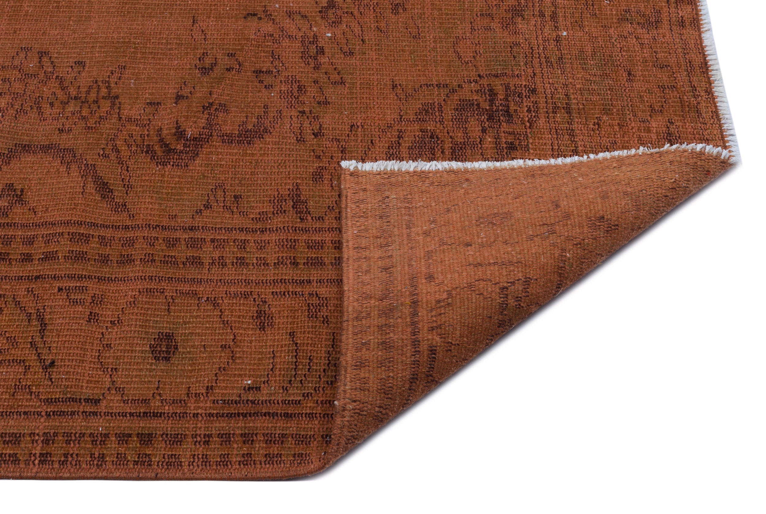 Atina Brown Vintage Wool Handmade Area Rug 6'1" x 10'2"