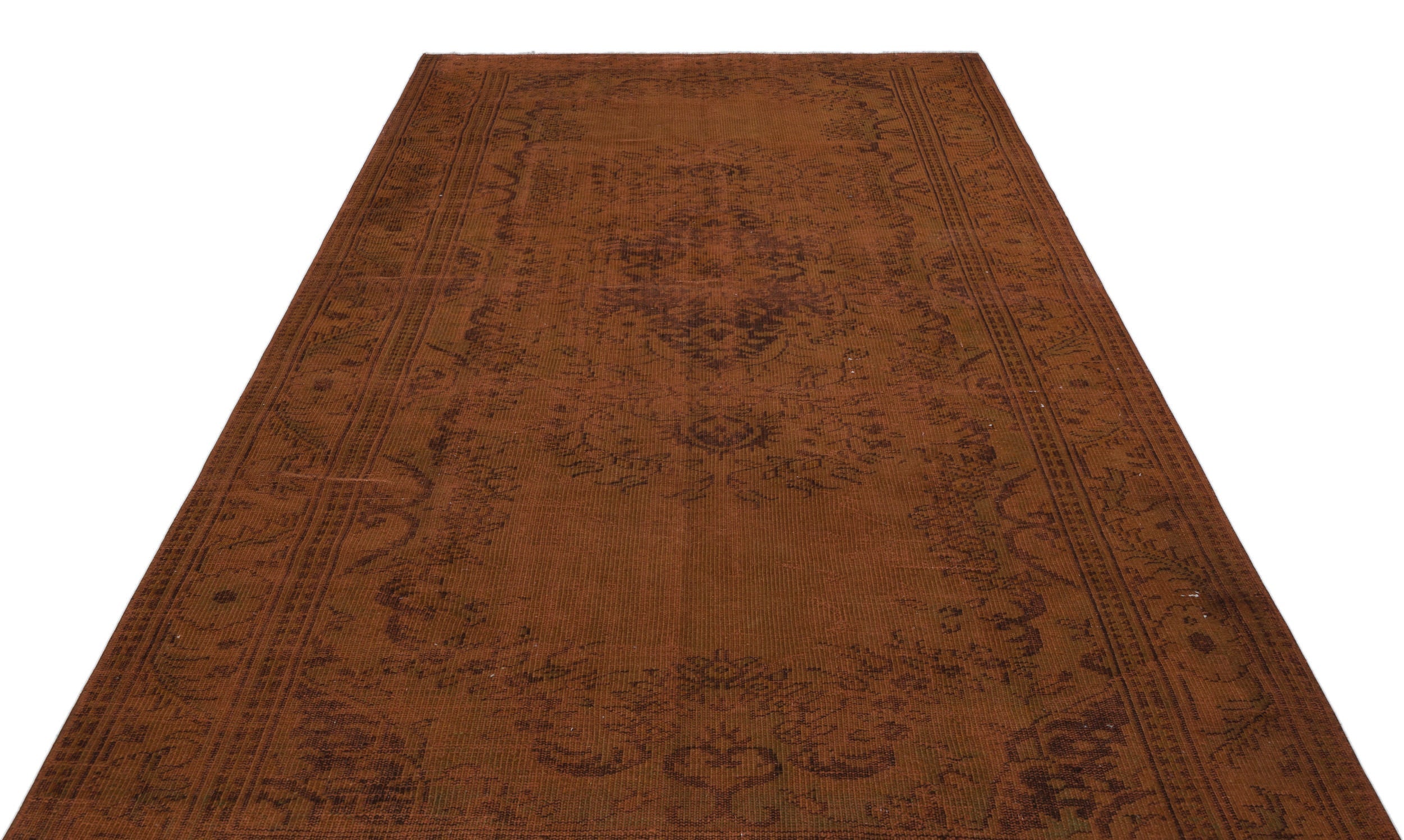 Atina Brown Vintage Wool Handmade Area Rug 6'1" x 10'2"