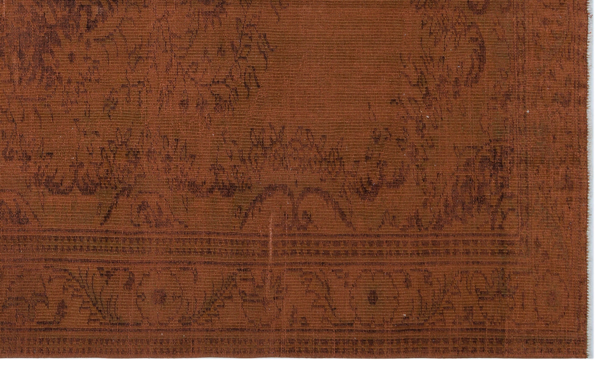 Atina Brown Vintage Wool Handmade Area Rug 6'1" x 10'2"