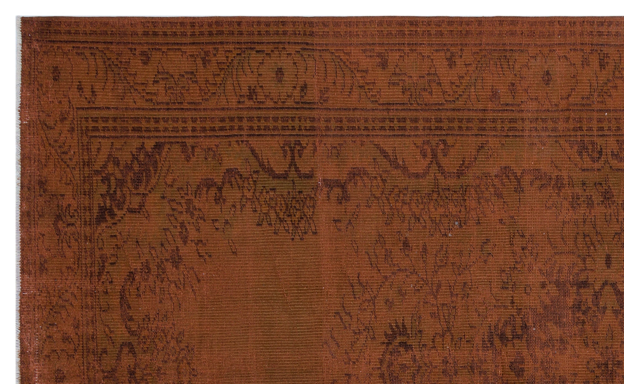 Atina Brown Vintage Wool Handmade Area Rug 6'1" x 10'2"