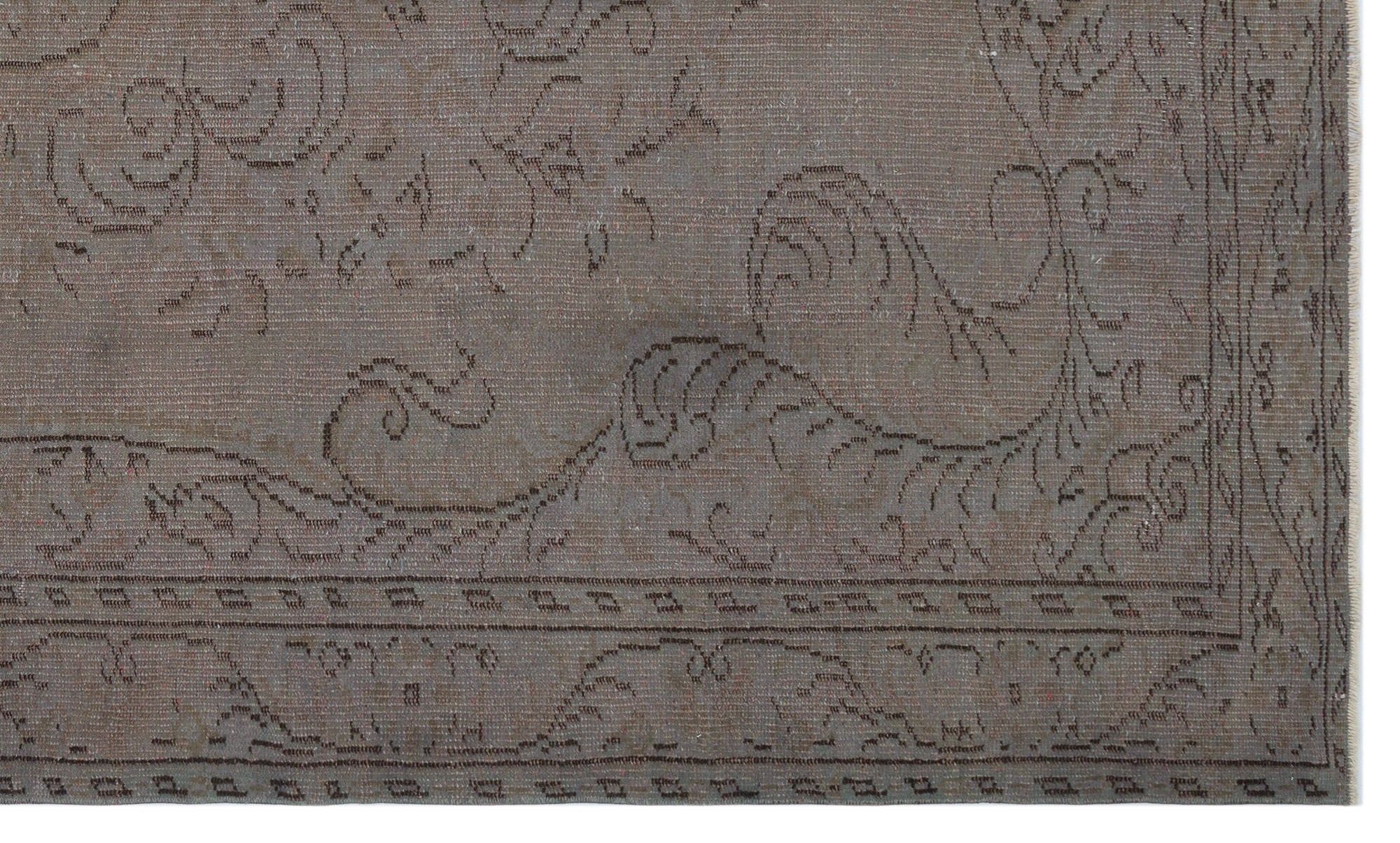 Atina Grey Vintage Wool Handmade Area Rug 5'7" x 9'5"