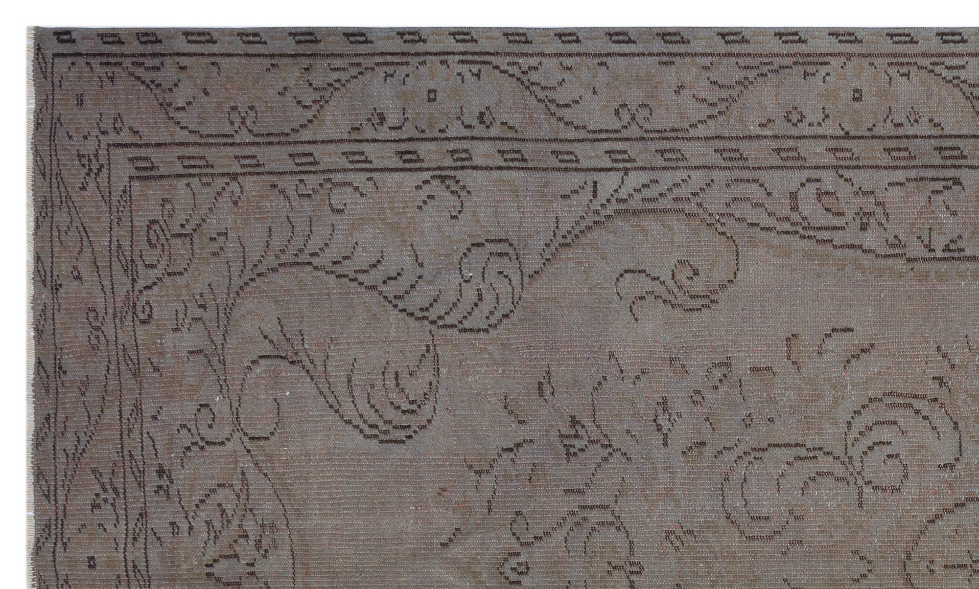 Atina Grey Vintage Wool Handmade Area Rug 5'7" x 9'5"