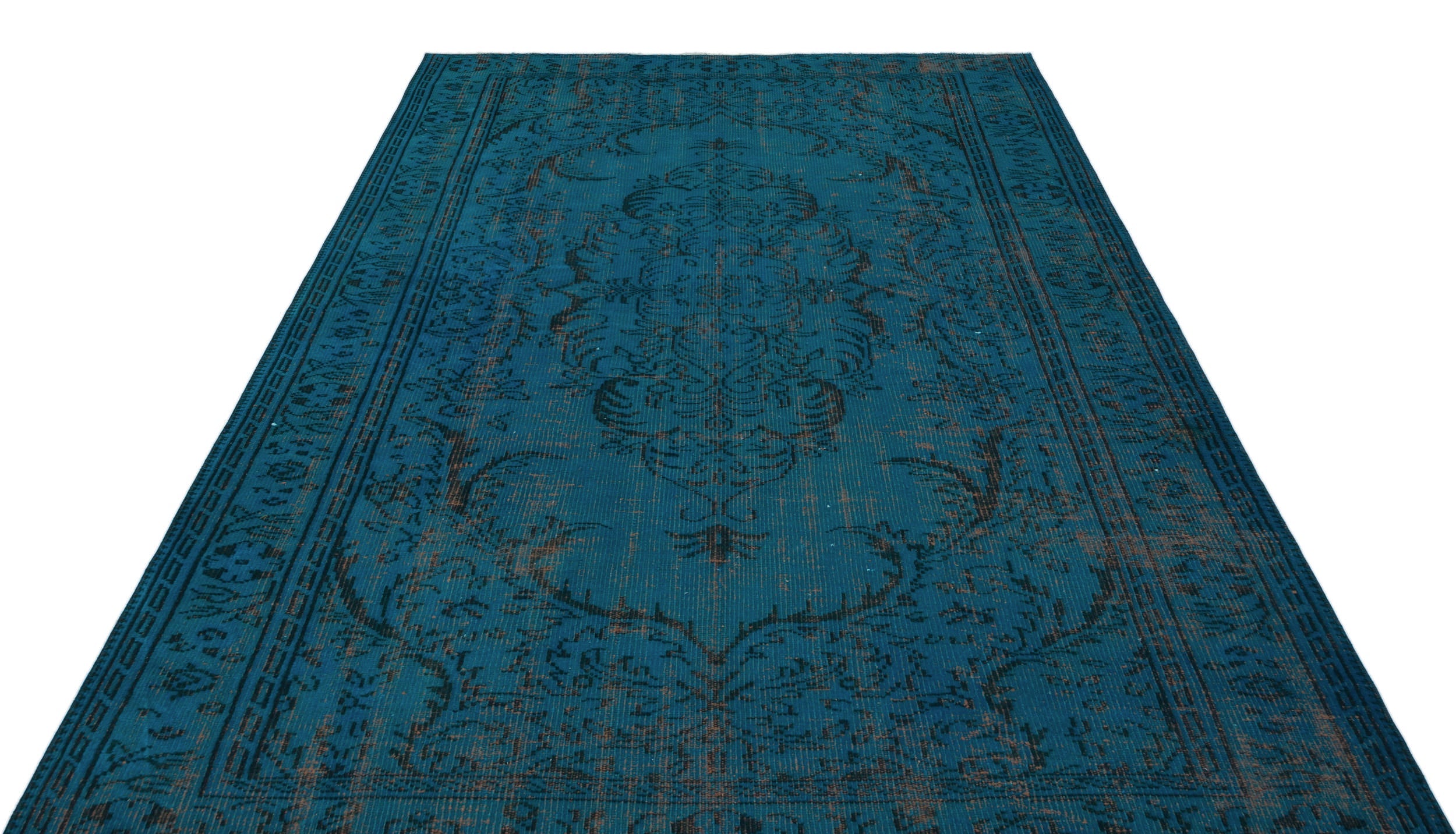 Atina Turquoise Vintage Wool Handmade Area Rug 6'0" x 8'4"