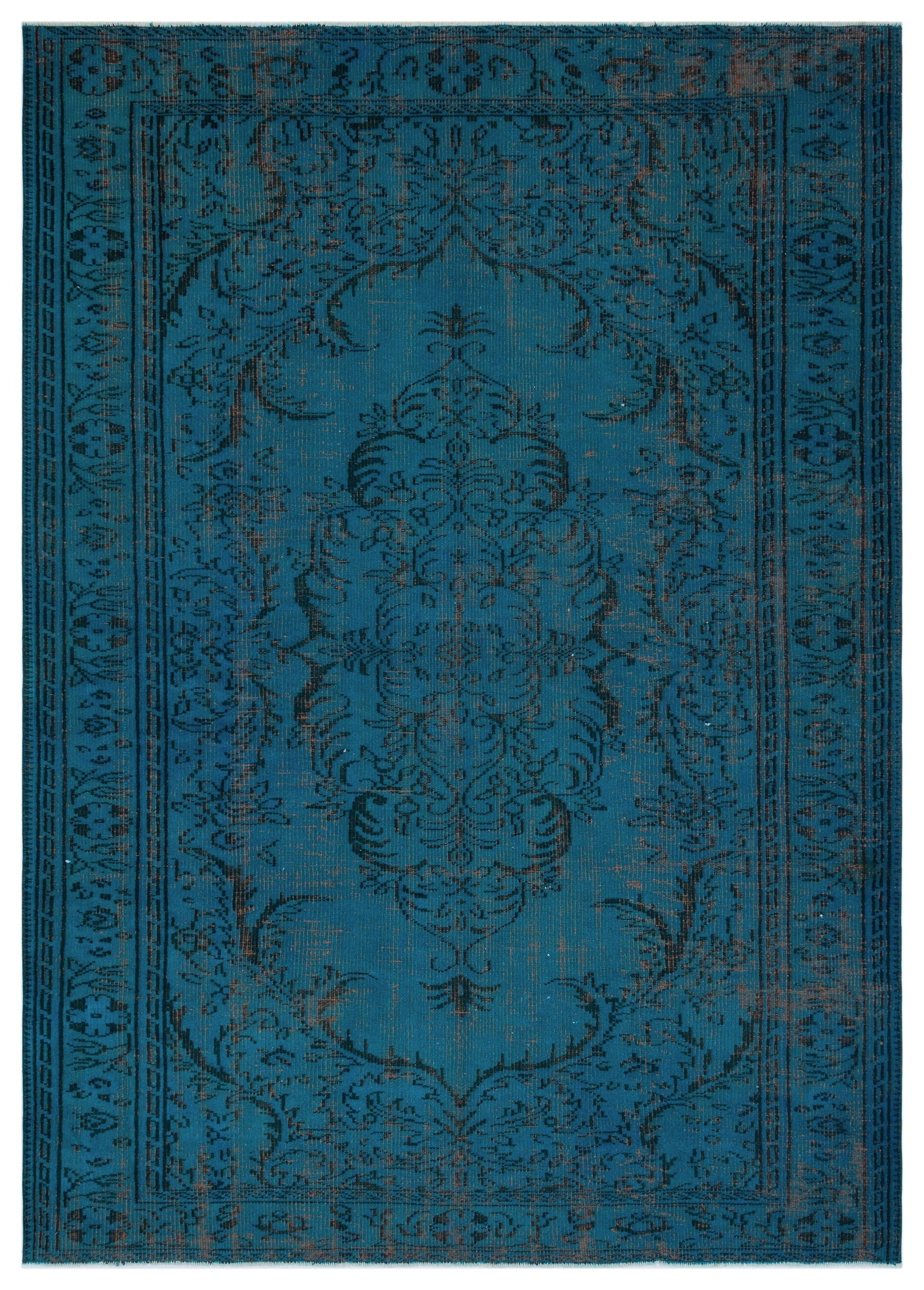 Atina Turquoise Vintage Wool Handmade Area Rug 6'0" x 8'4"