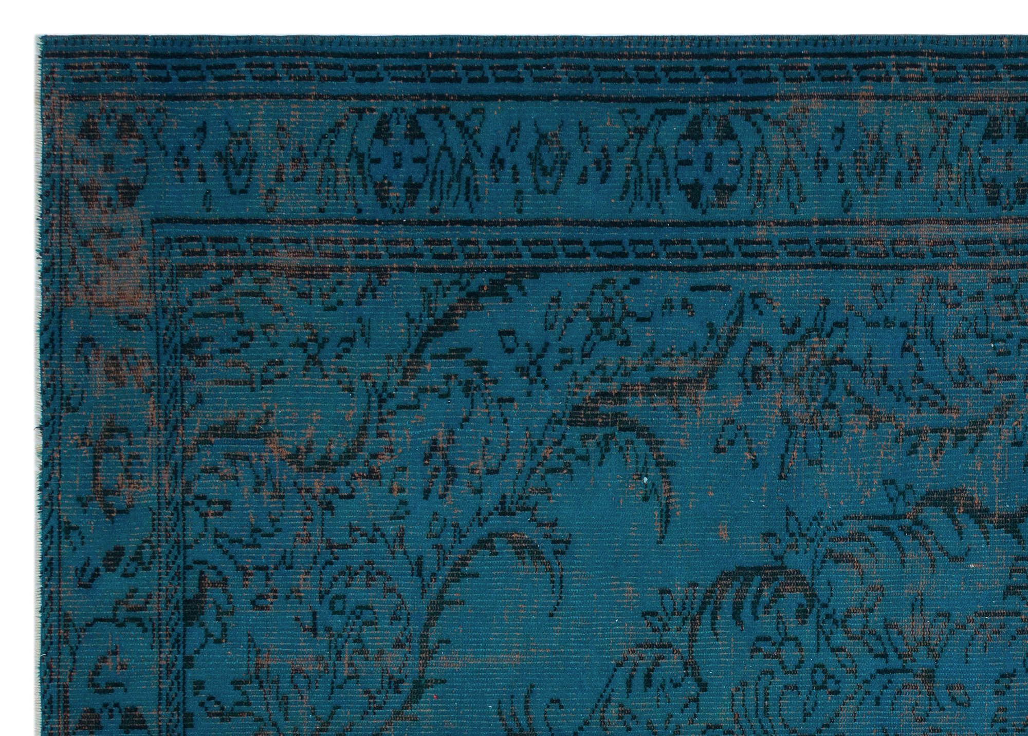 Atina Turquoise Vintage Wool Handmade Area Rug 6'0" x 8'4"