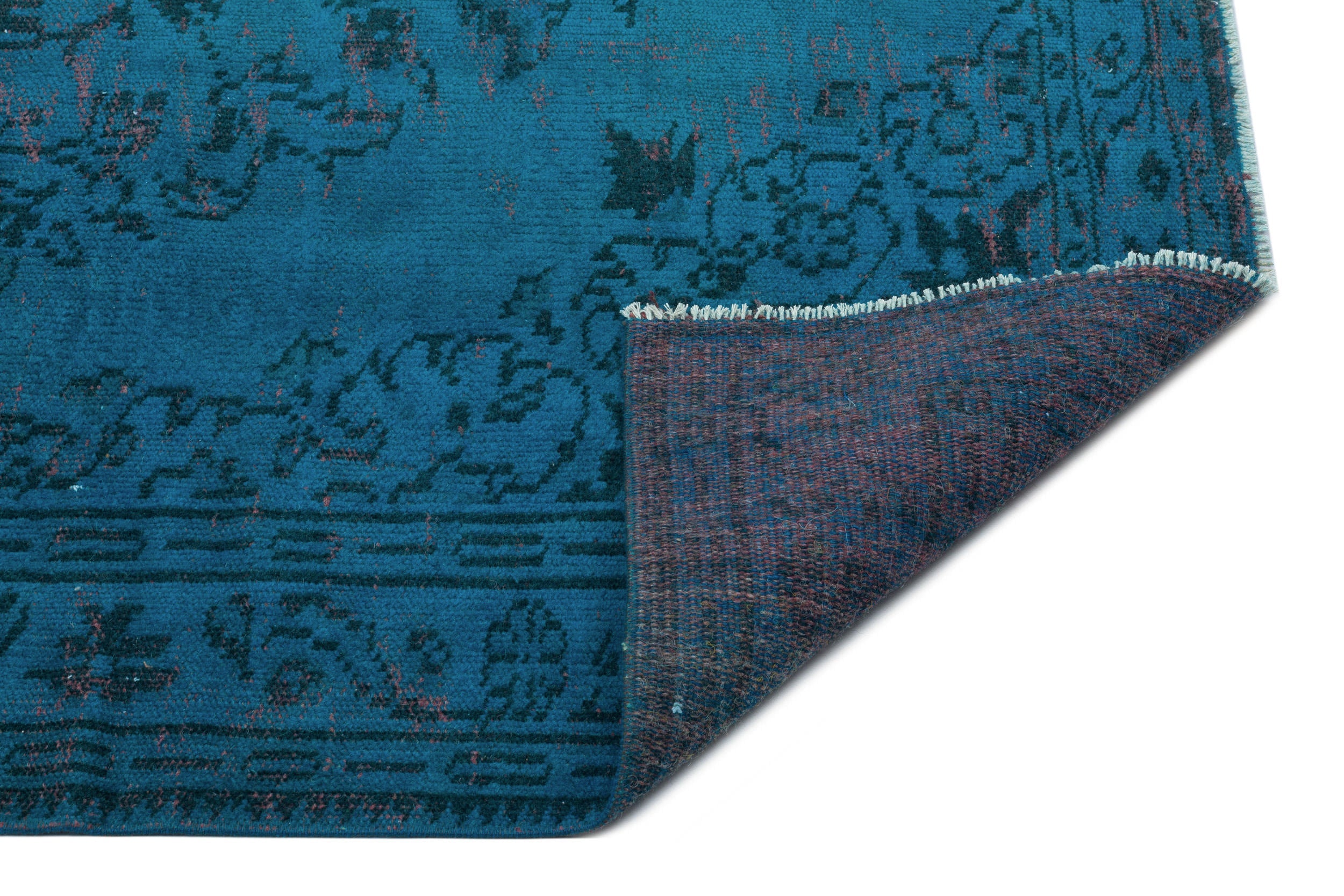 Atina Blue Vintage Wool Handmade Area Rug 5'2" x 9'1"