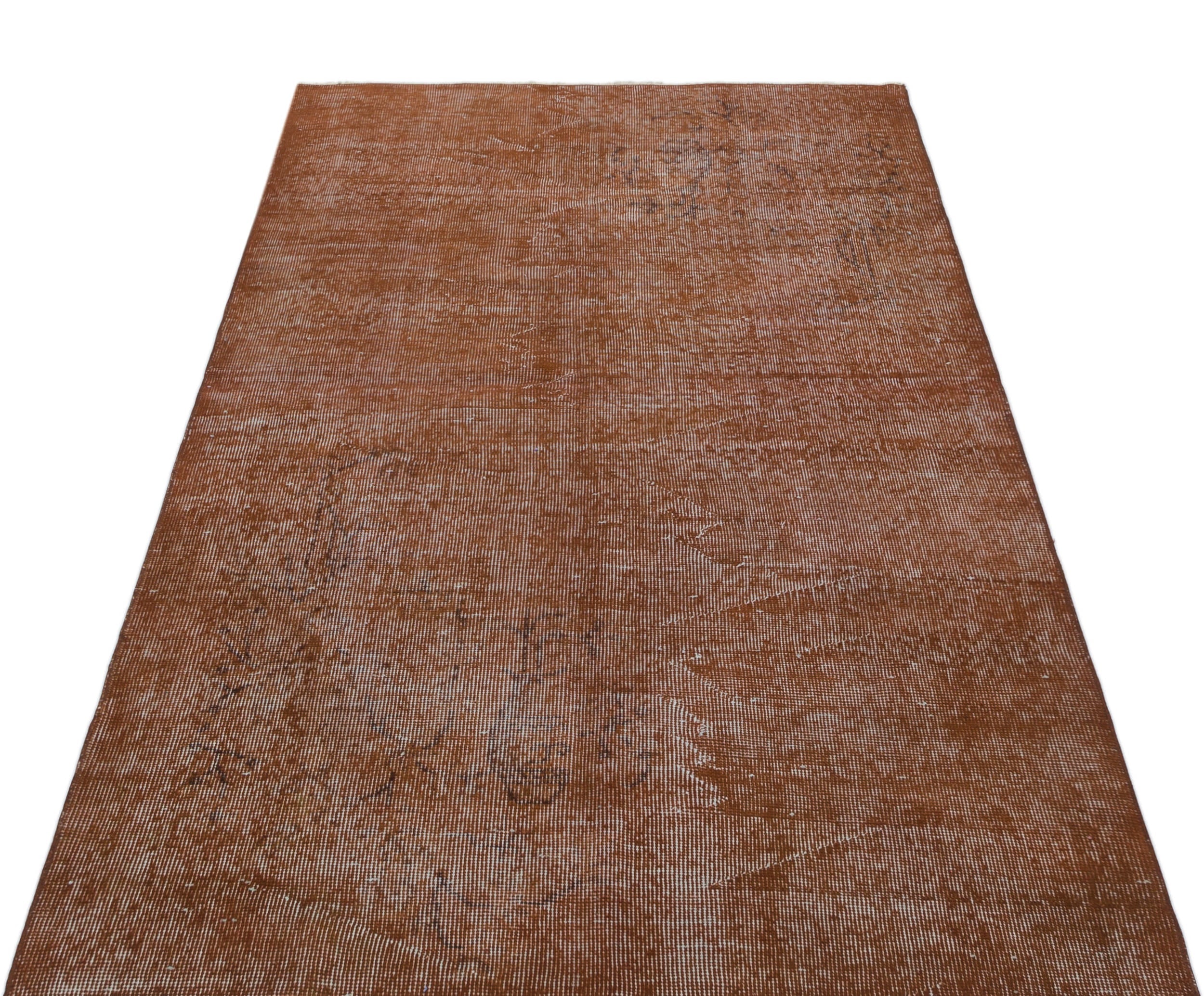 Atina Brown Vintage Wool Handmade Area Rug 3'8" x 6'11"