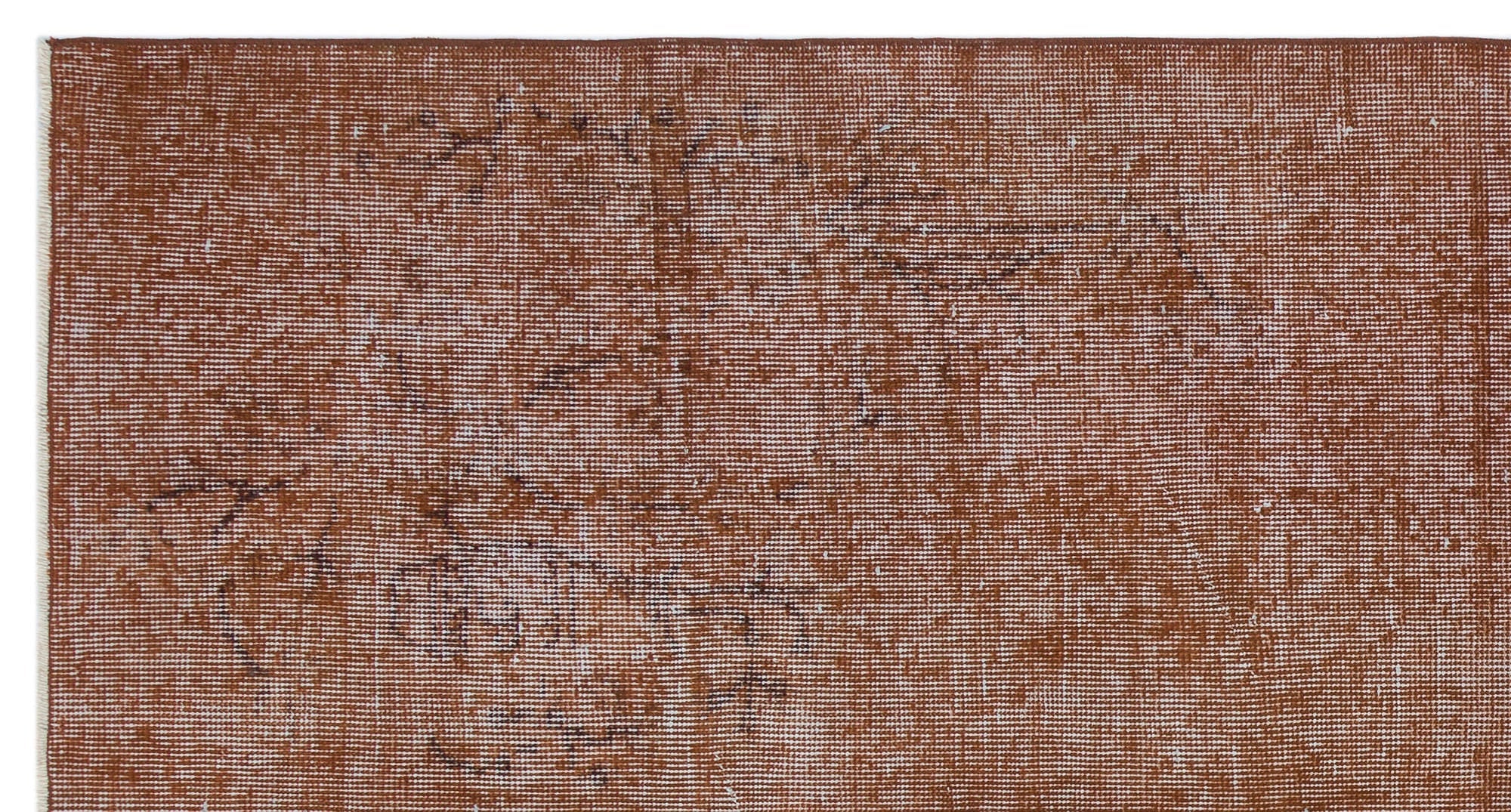Atina Brown Vintage Wool Handmade Area Rug 3'8" x 6'11"