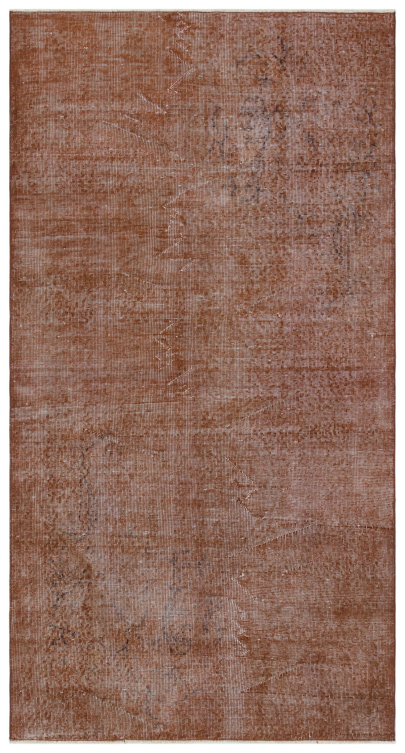 Atina Brown Vintage Wool Handmade Area Rug 3'8" x 6'11"