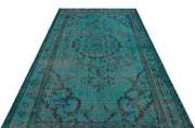 Atina Turquoise Vintage Wool Handmade Area Rug 5'5" x 9'0"