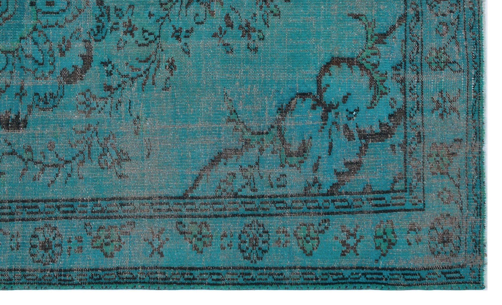 Atina Turquoise Vintage Wool Handmade Area Rug 5'5" x 9'0"