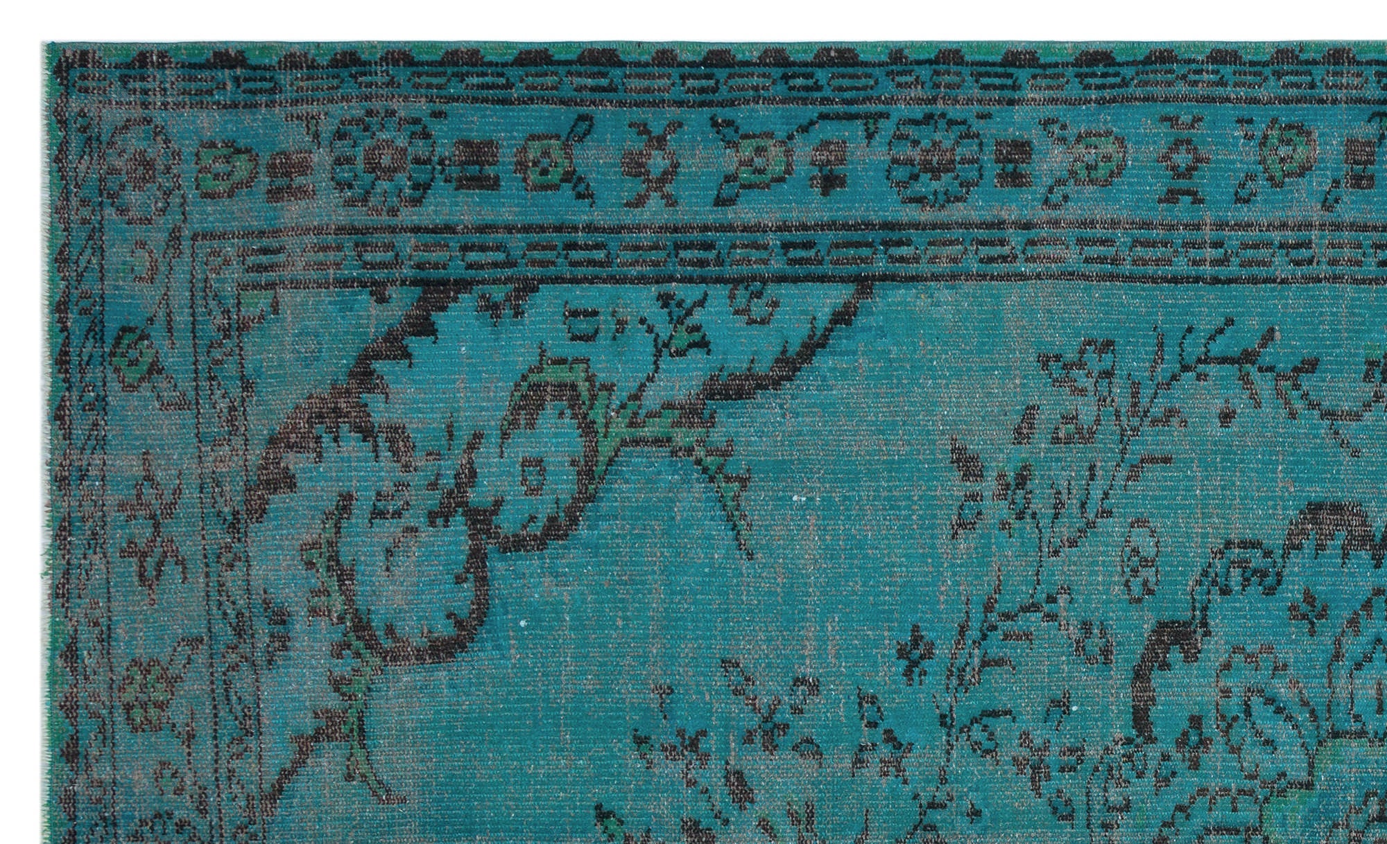 Atina Turquoise Vintage Wool Handmade Area Rug 5'5" x 9'0"