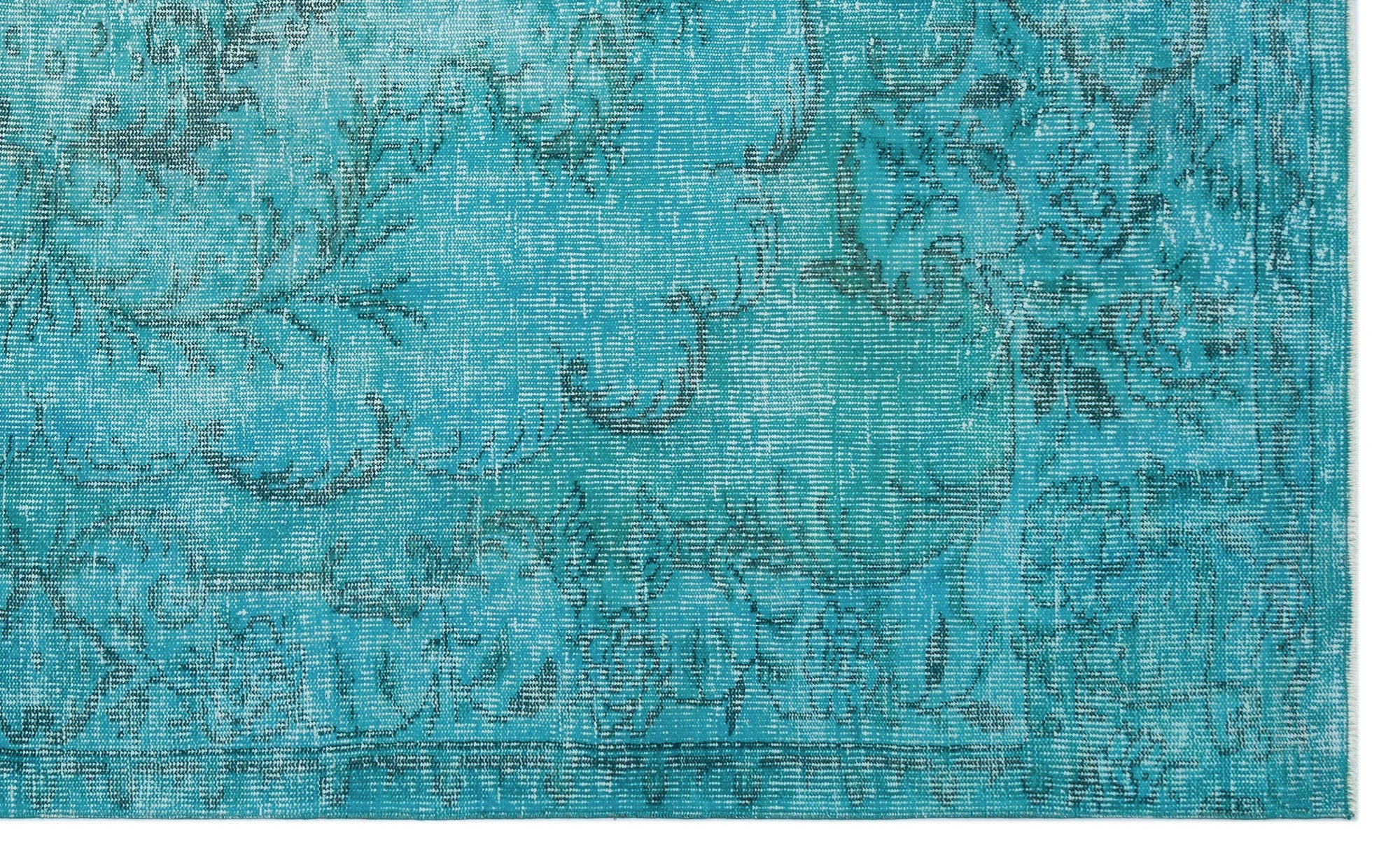 Atina Turquoise Vintage Wool Handmade Area Rug 5'7" x 9'3"