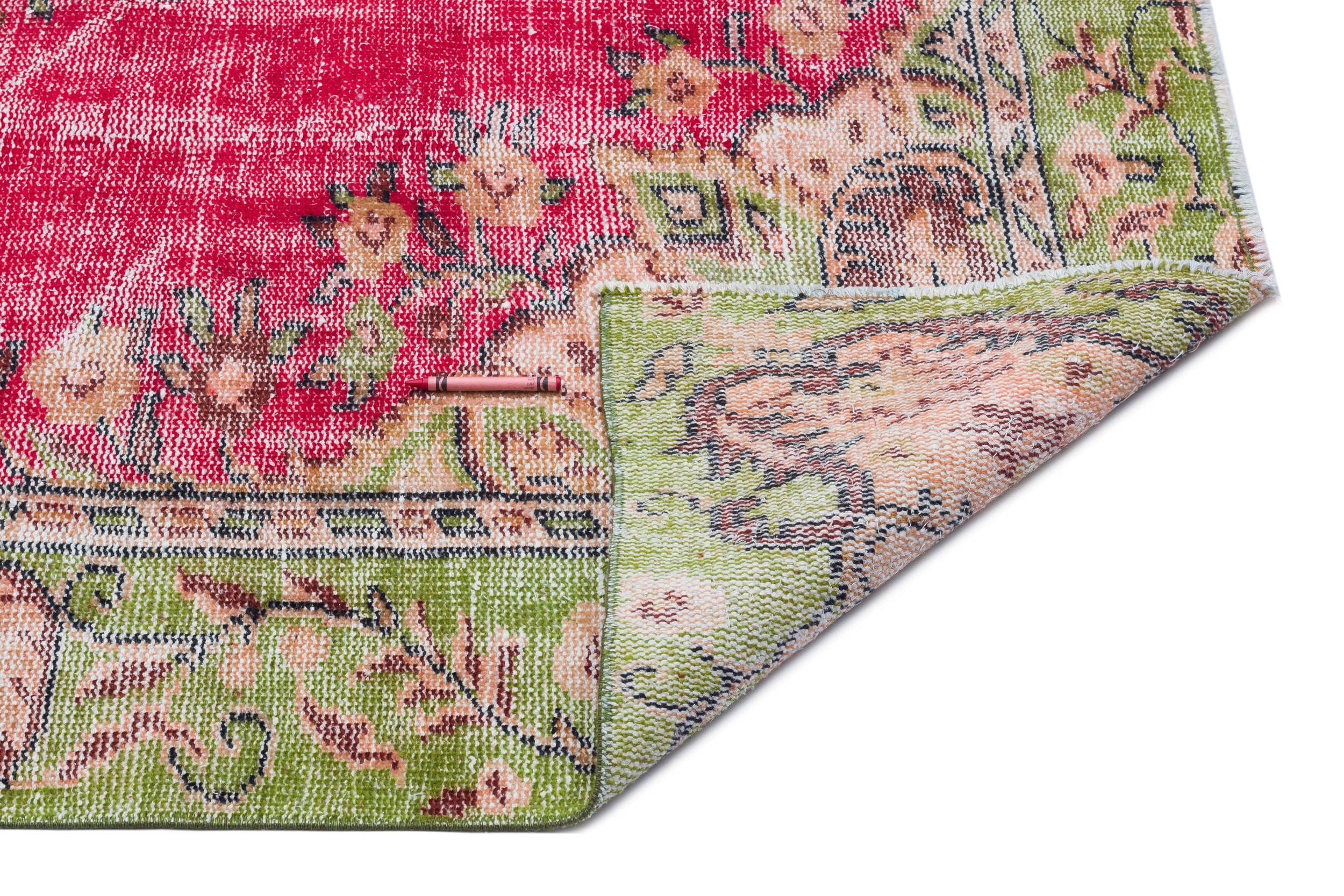Atina Red Vintage Wool Handmade Area Rug 5'9" x 9'6"