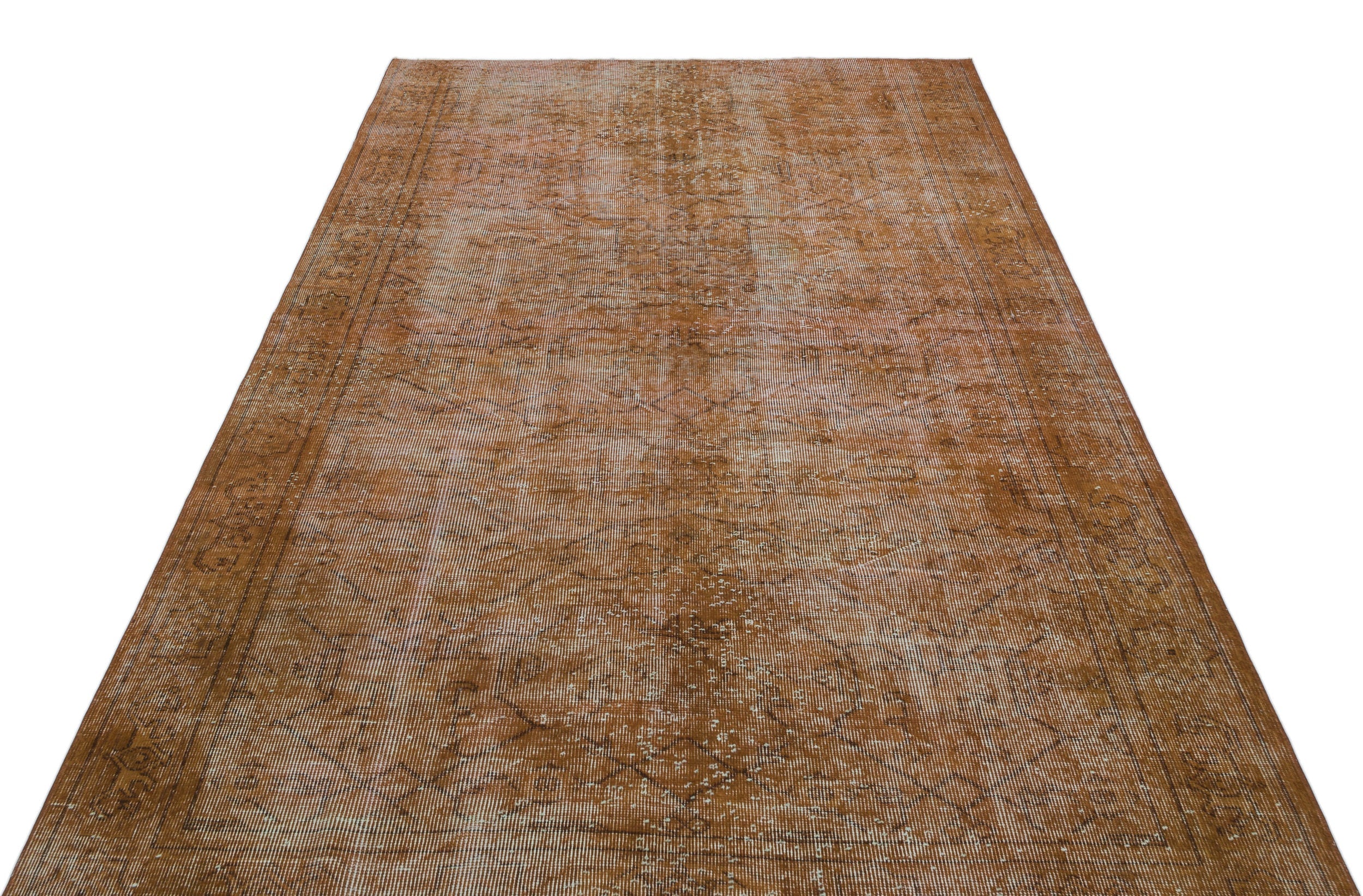 Atina Brown Vintage Wool Handmade Area Rug 5'4" x 8'10"
