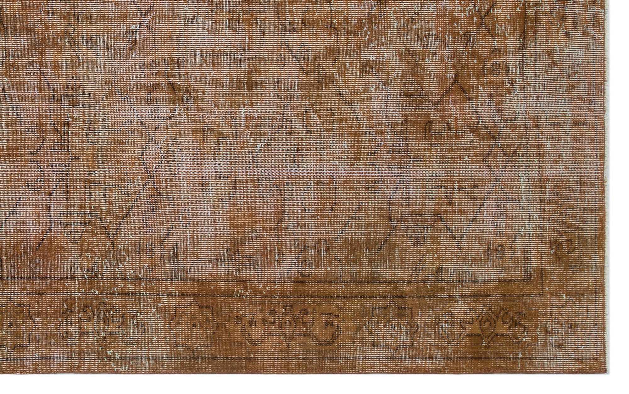 Atina Brown Vintage Wool Handmade Area Rug 5'4" x 8'10"