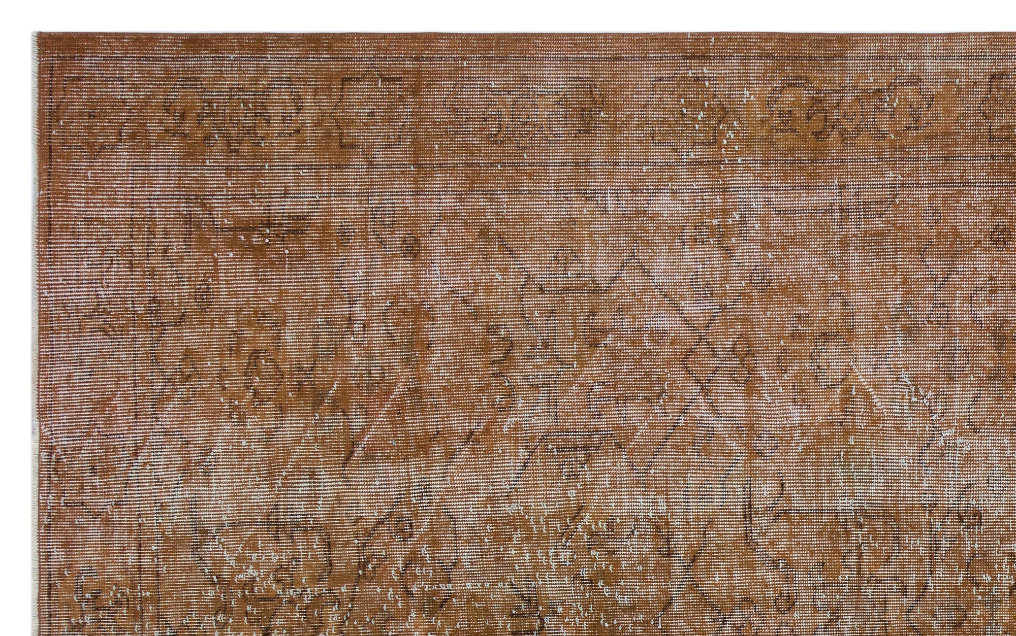 Atina Brown Vintage Wool Handmade Area Rug 5'4" x 8'10"