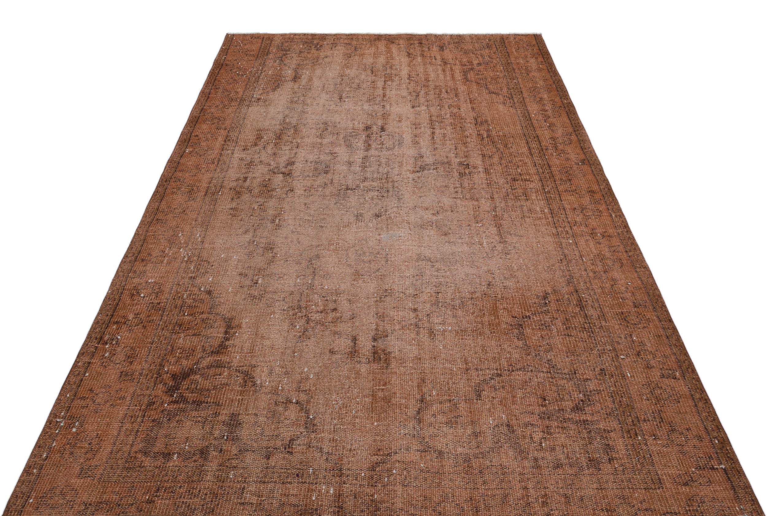 Atina Brown Vintage Wool Handmade Area Rug 5'2" x 8'8"